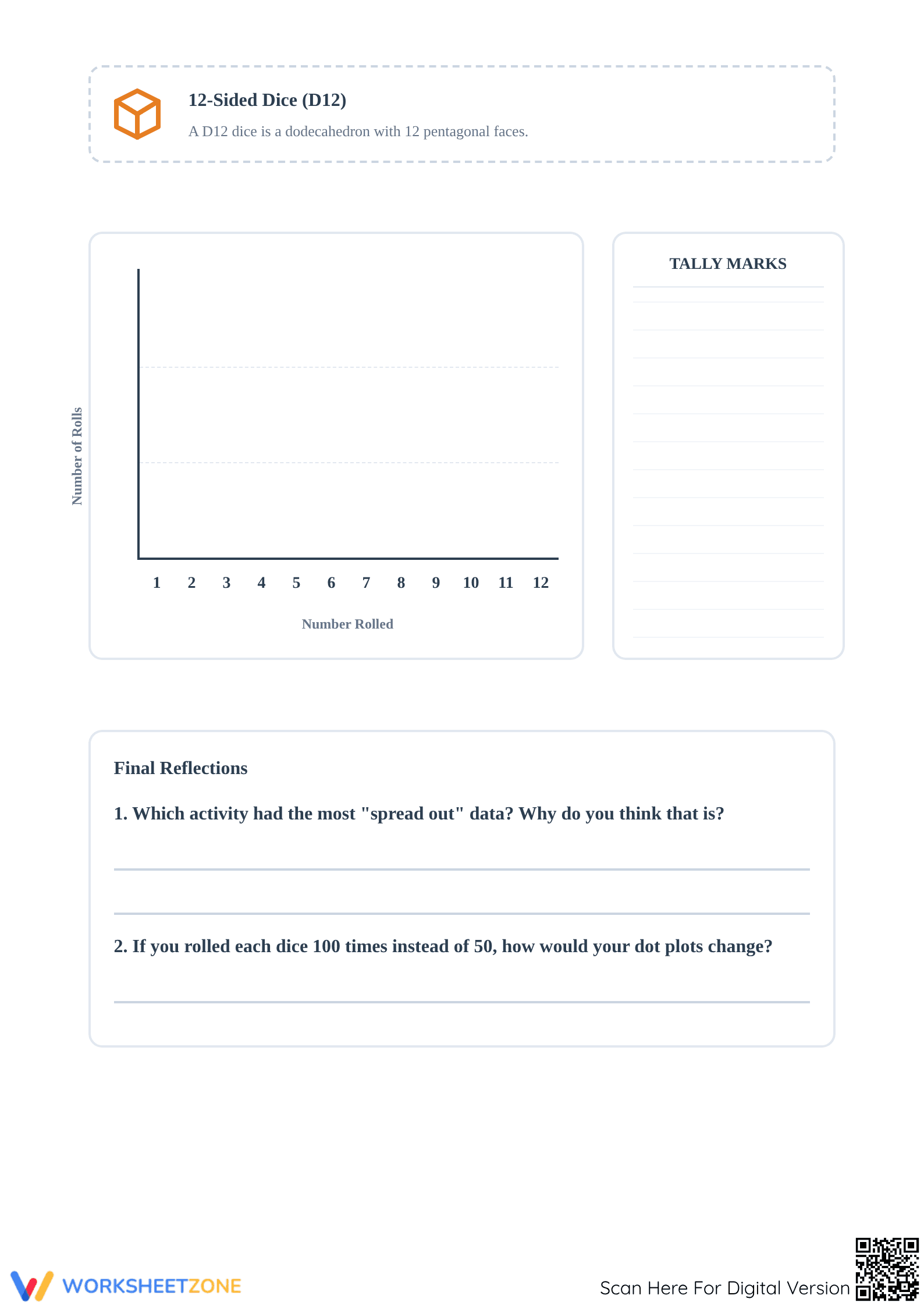 Printable Dot Plot Dice Roll Worksheet | Grade 4-5 Math - Page 4