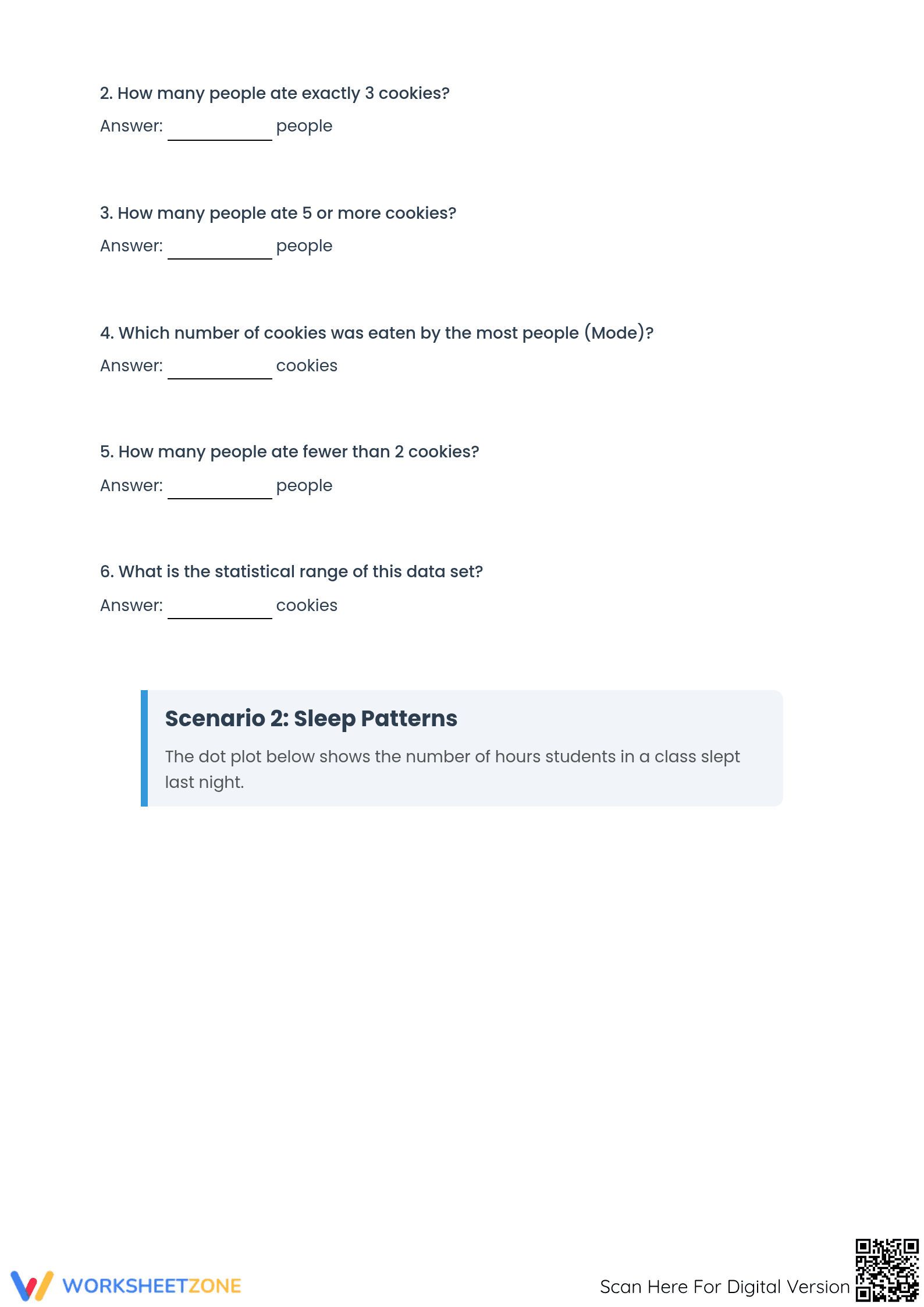 Essential Dot Plot Analysis Worksheet | Grade 6 Math - Page 2