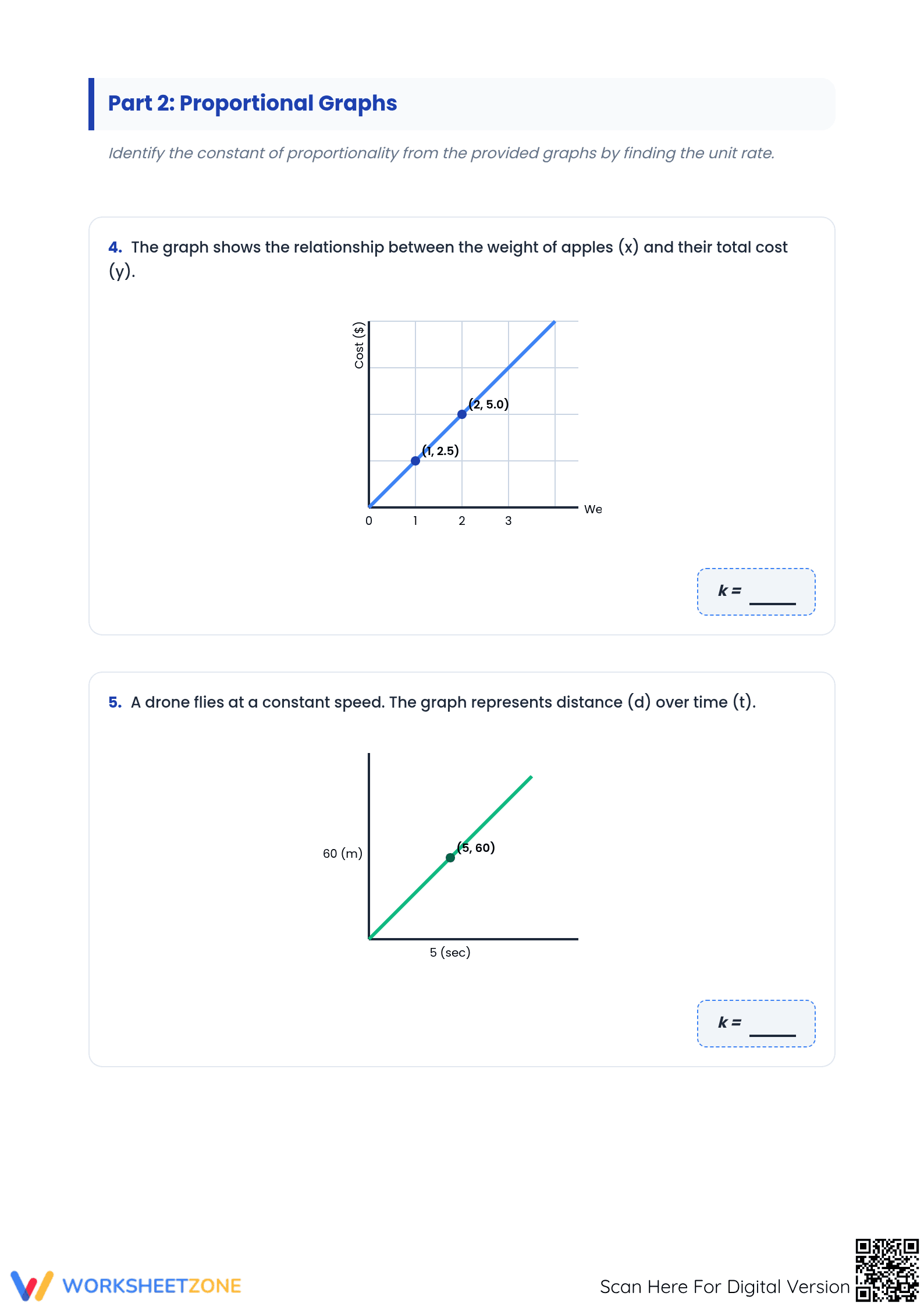 Essential Constant of Proportionality Worksheet | Grade 7 - Page 3
