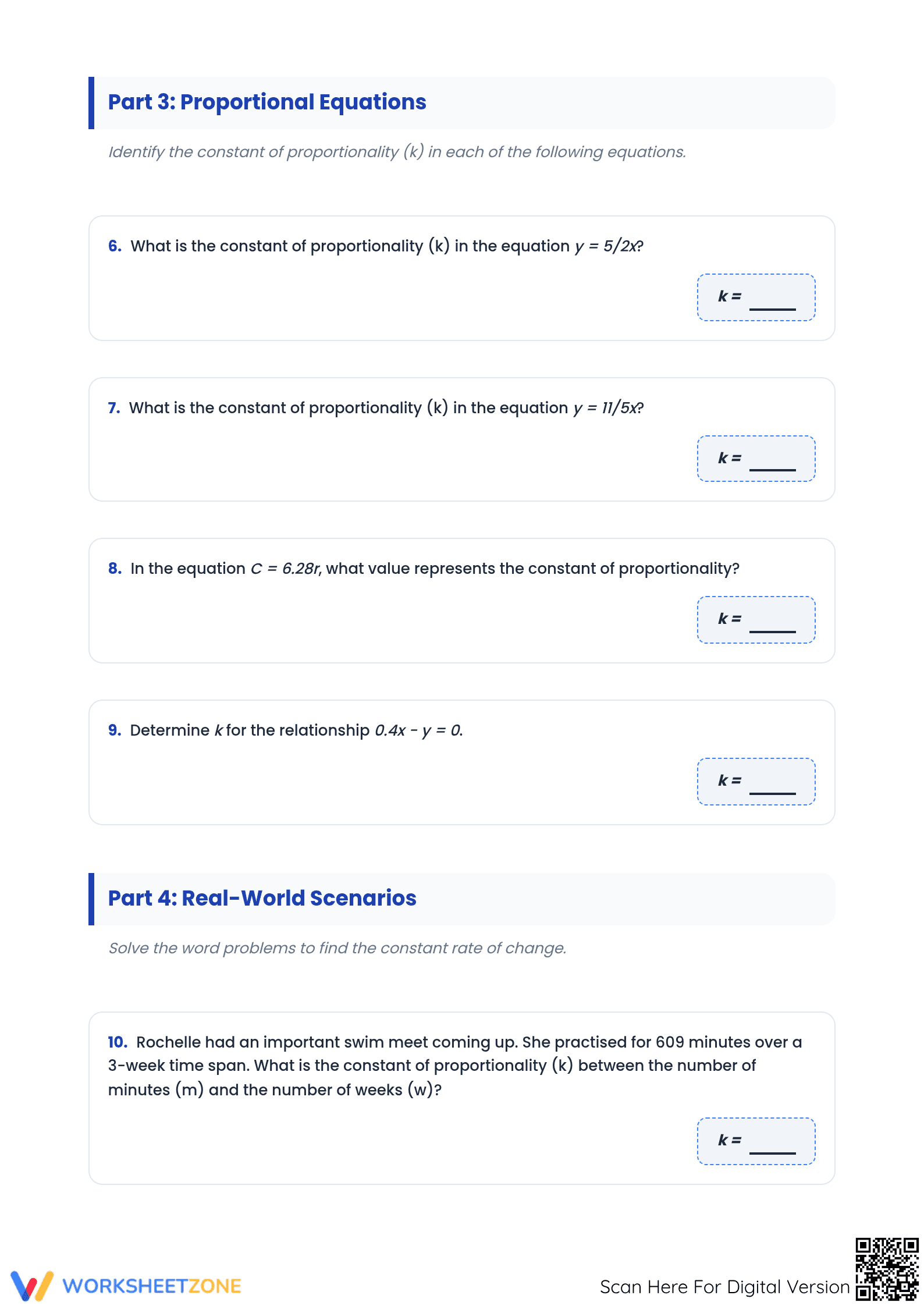 Essential Constant of Proportionality Worksheet | Grade 7 - Page 4