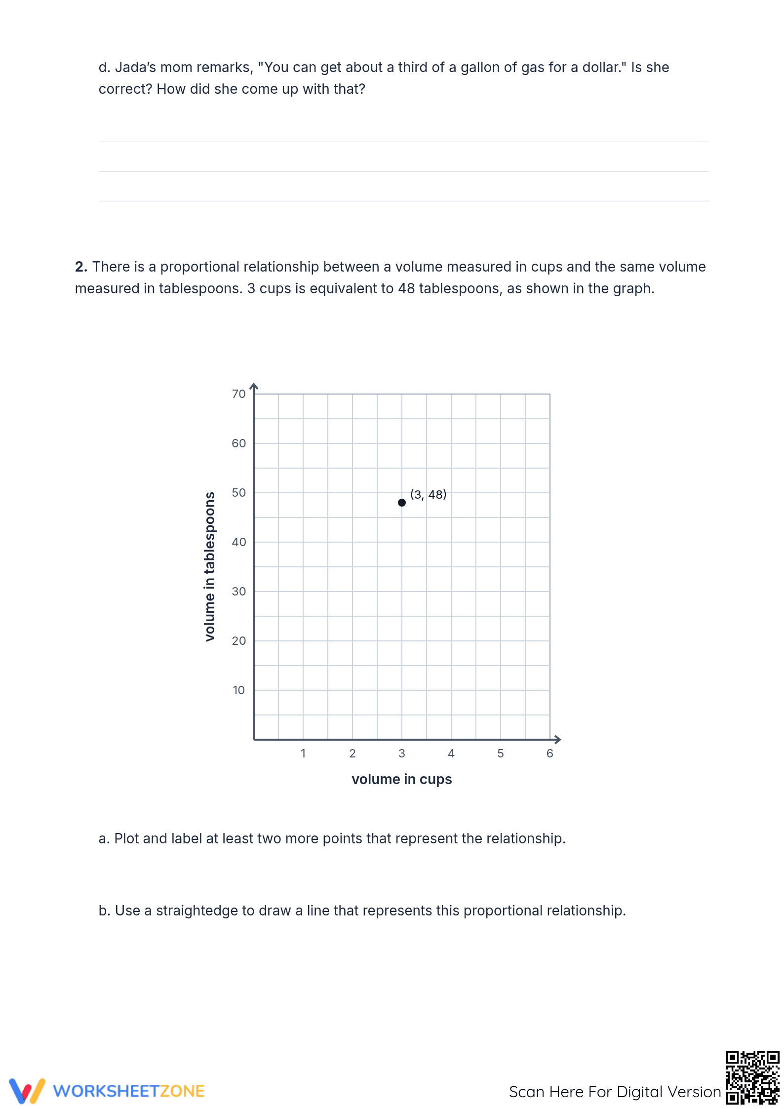 Constant of Proportionality Printable Worksheet | Grade 7 - Page 2