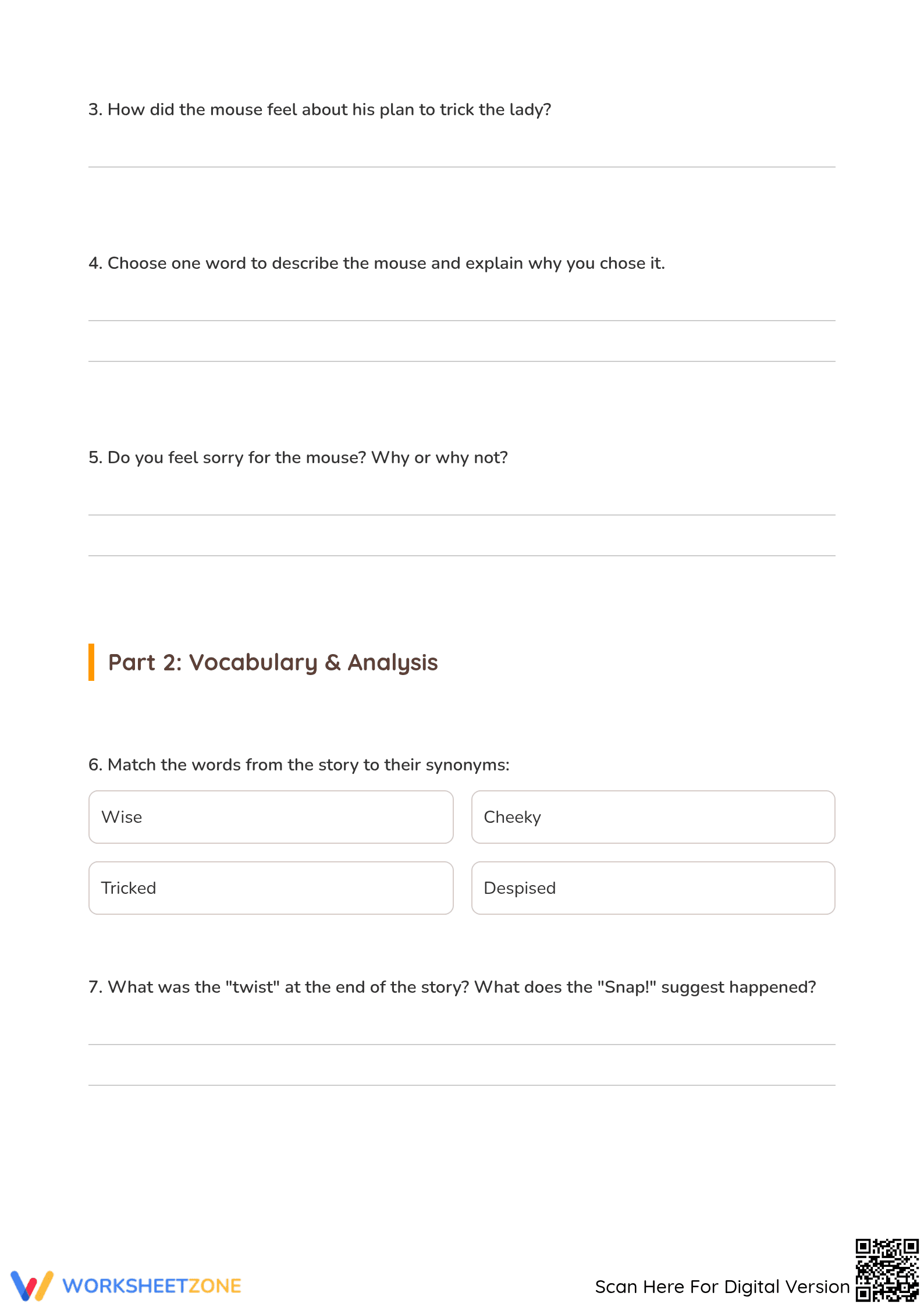 Printable Reading Comprehension Worksheet | Grade 4 ELA - Page 2