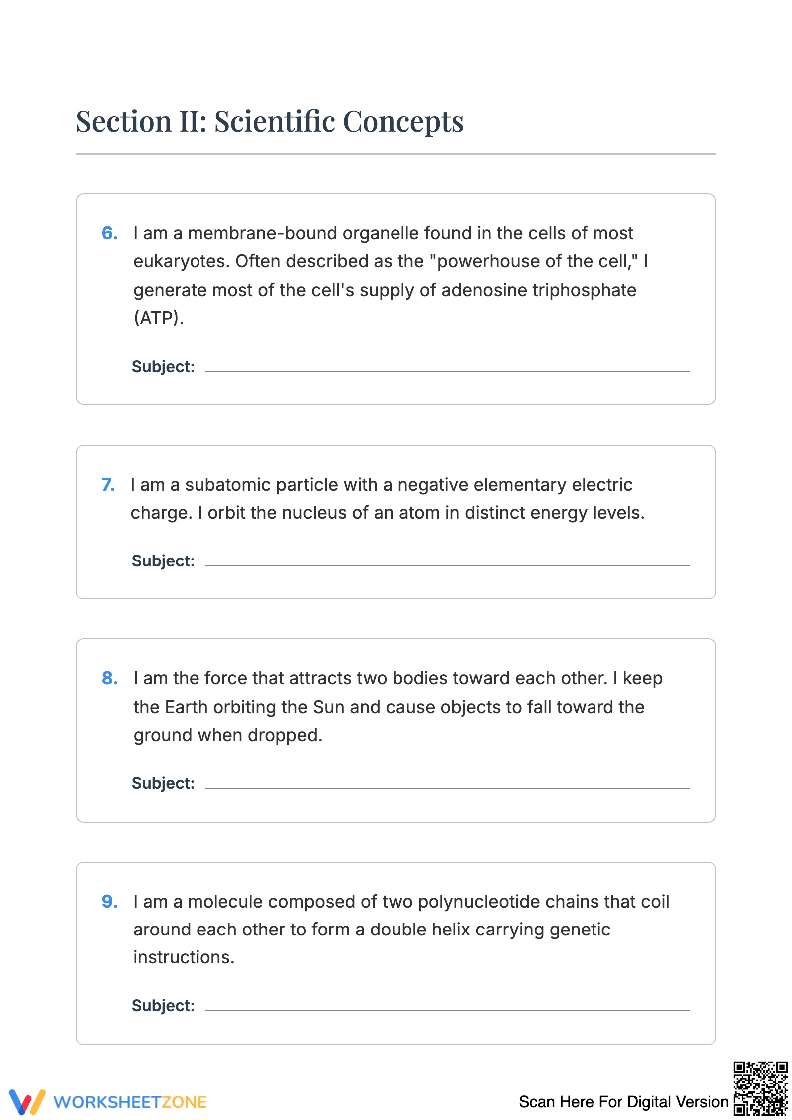 Who Am I Worksheet - Page 3