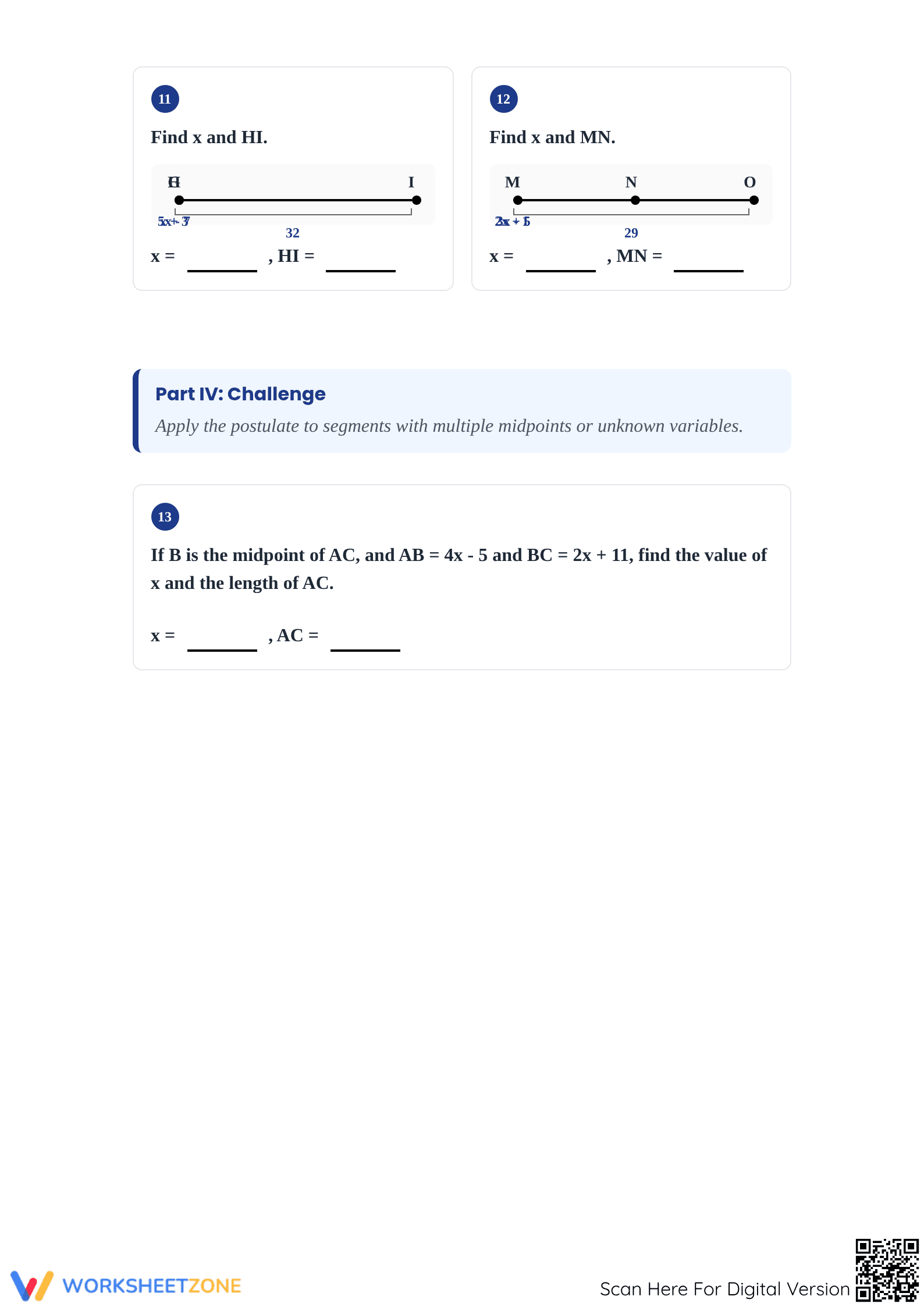 Printable Grade 8 Segment Addition Postulate Worksheet - Page 3