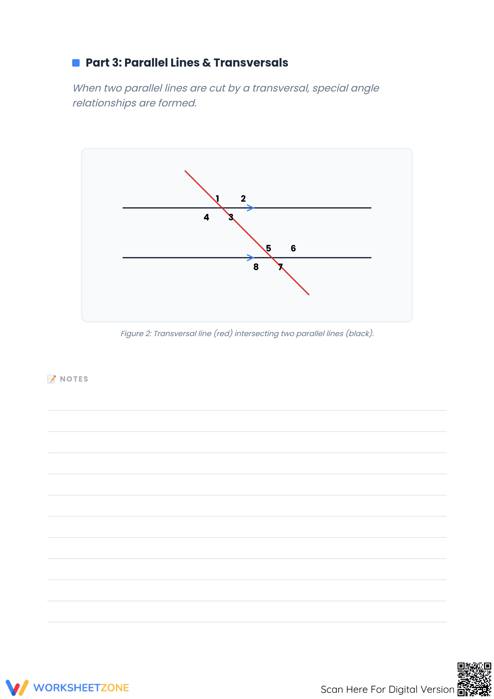 Printable Angles & Angle Relationships Worksheet (8-10) - Page 3
