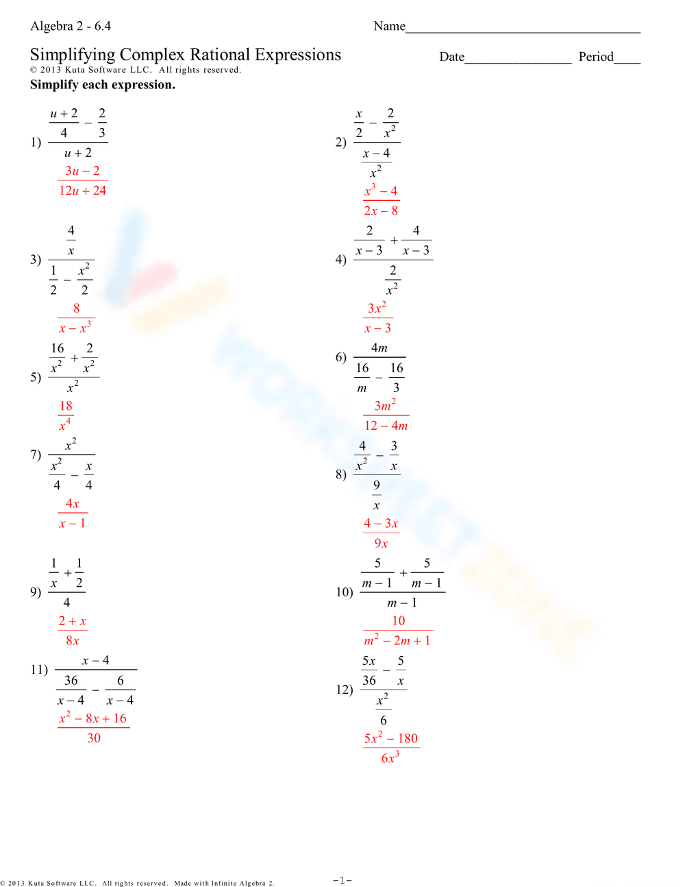 Simplifying Complex Rational Expressions - Page 3
