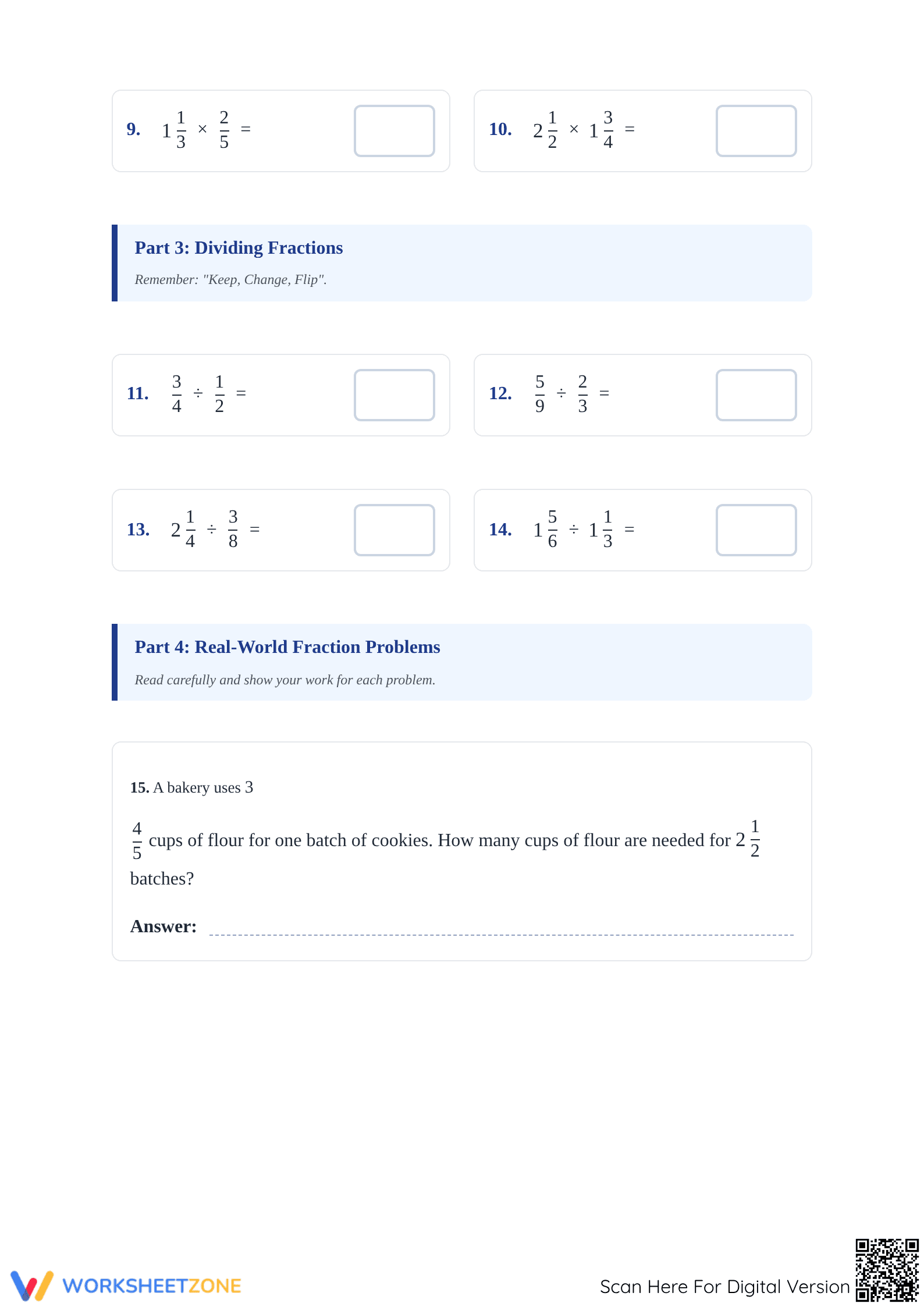7.NS.A.3 Worksheet: Fraction Operations — Grade 7 Aligned - Page 2
