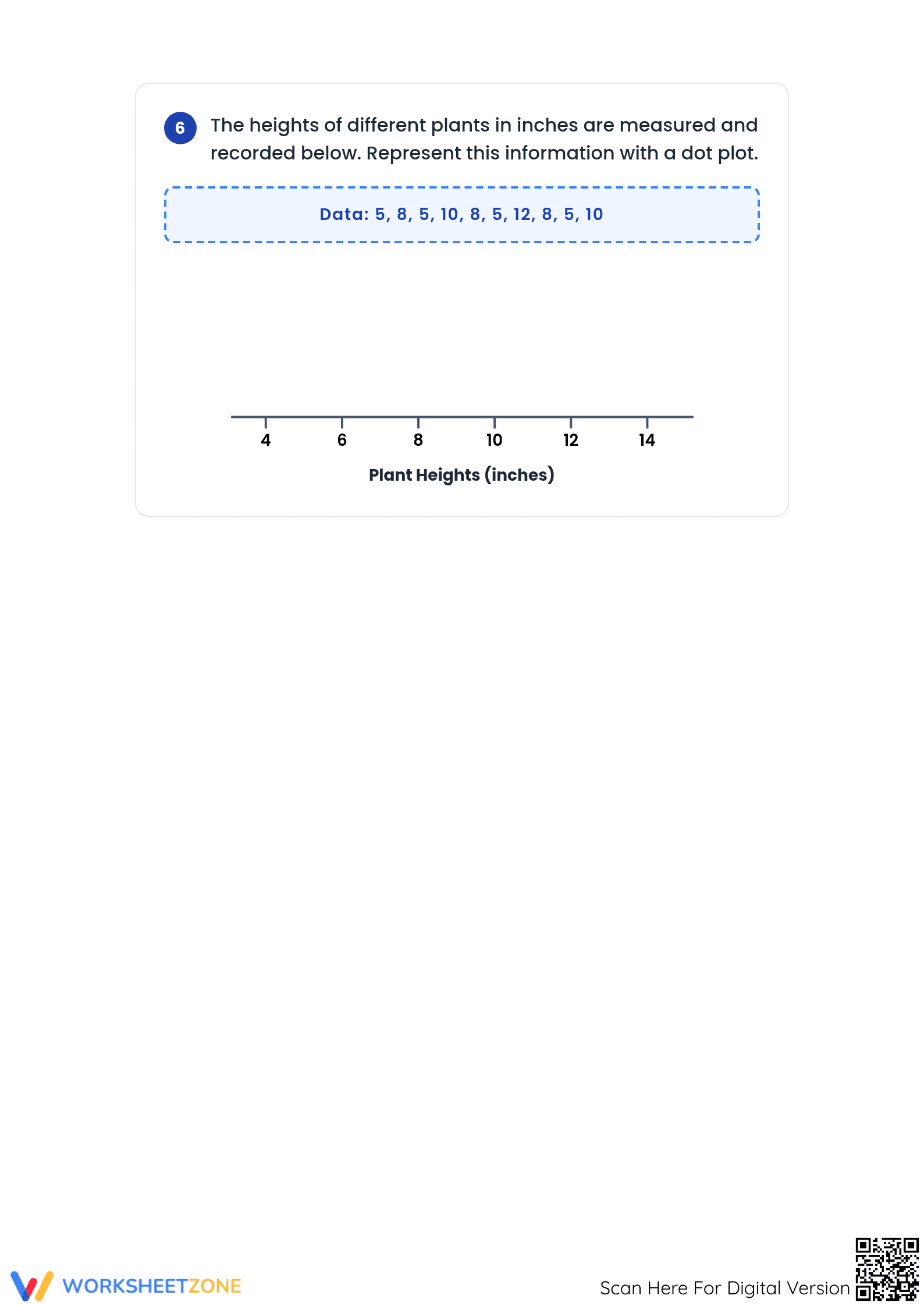 Grade 6 Creating Dot Plots — Printable No-Prep Worksheet - Page 4