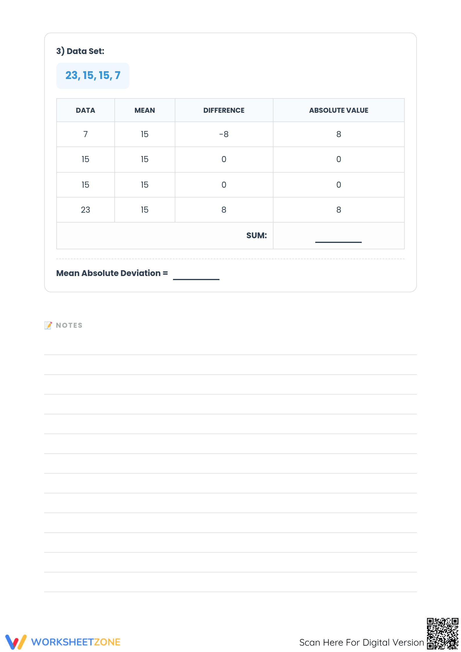 Printable Mean Absolute Deviation Worksheet | Grade 6-8 Math - Page 4