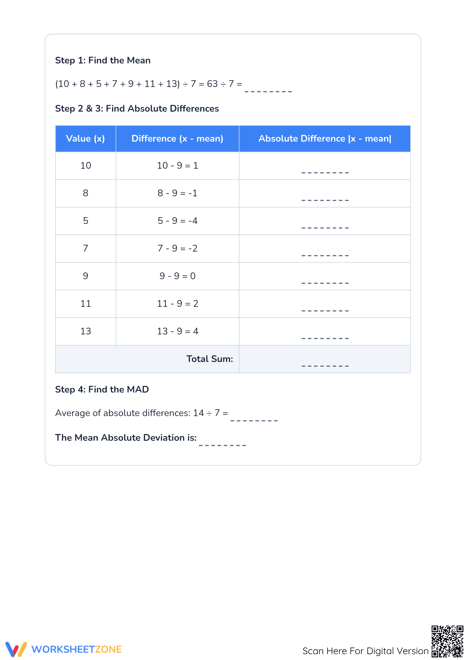 Printable Mean Absolute Deviation Notes | Grade 6-8 Math - Page 3