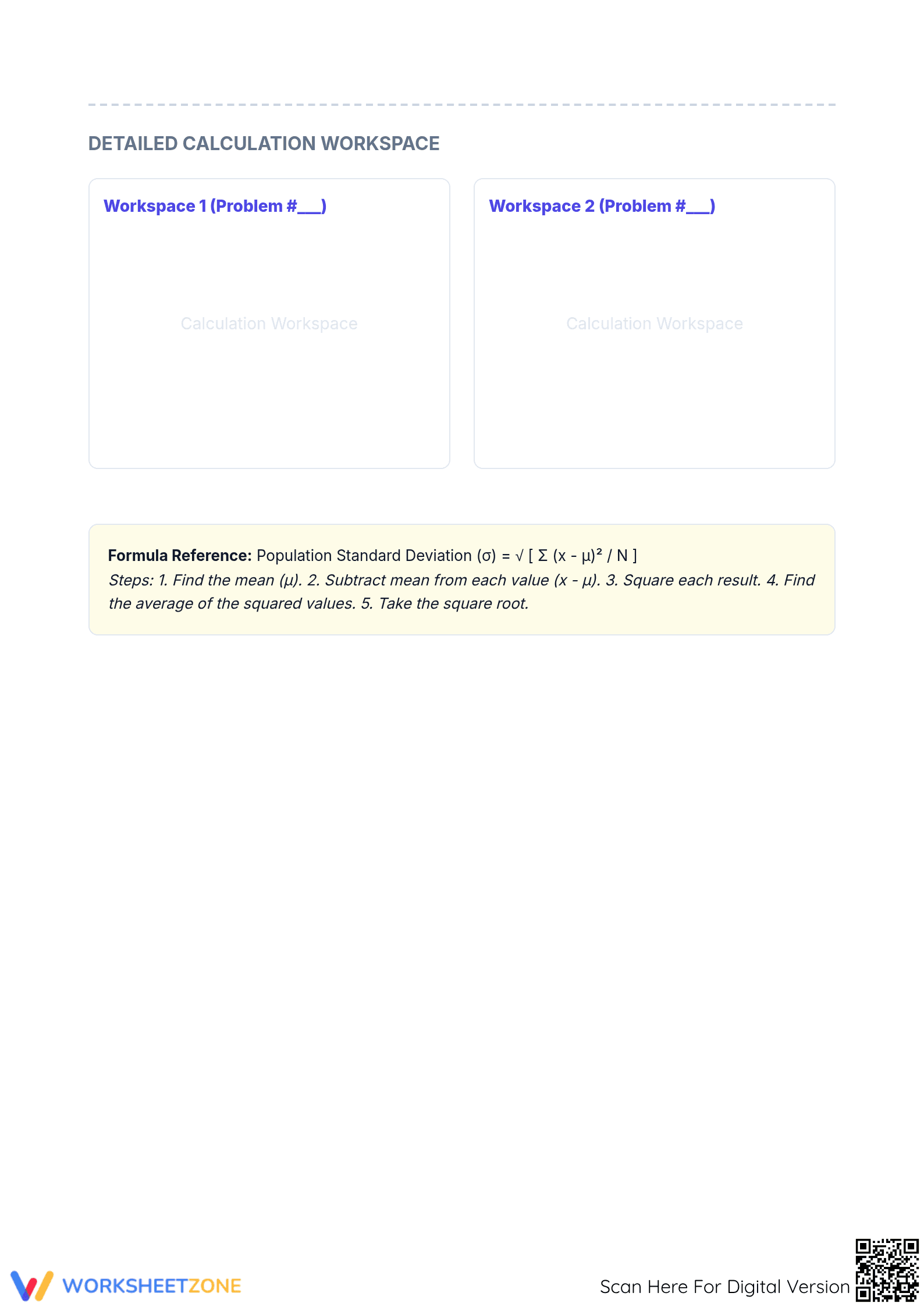 Printable Standard Deviation Practice: Grade 6-7 Stats - Page 3