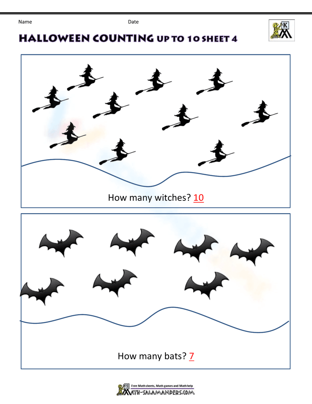 Practice Halloween Counting to 10 - Page 2