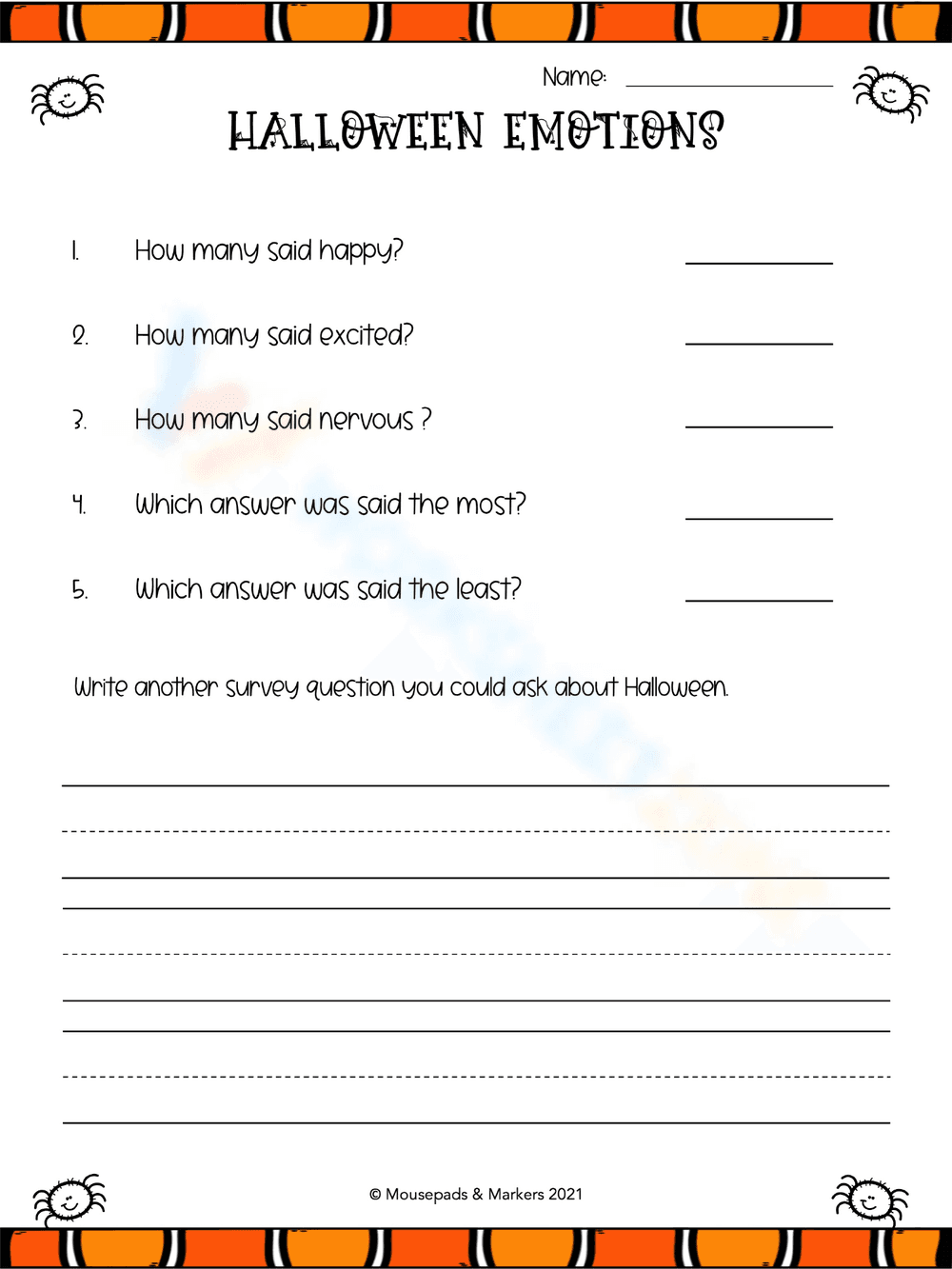 Halloween Emotions Worksheet - Page 2