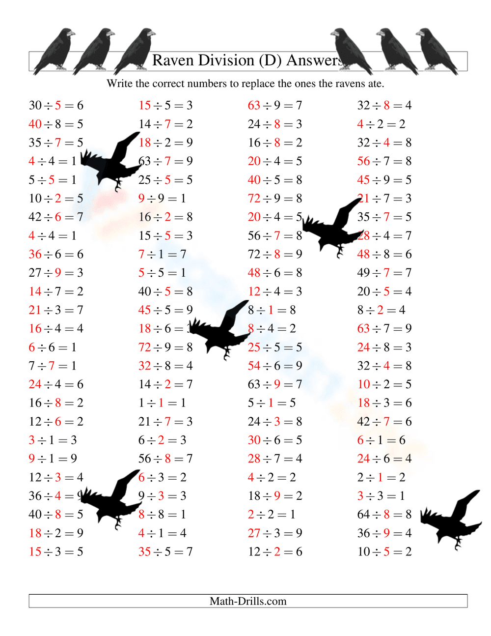 Raven Halloween Division Worksheet - Page 2
