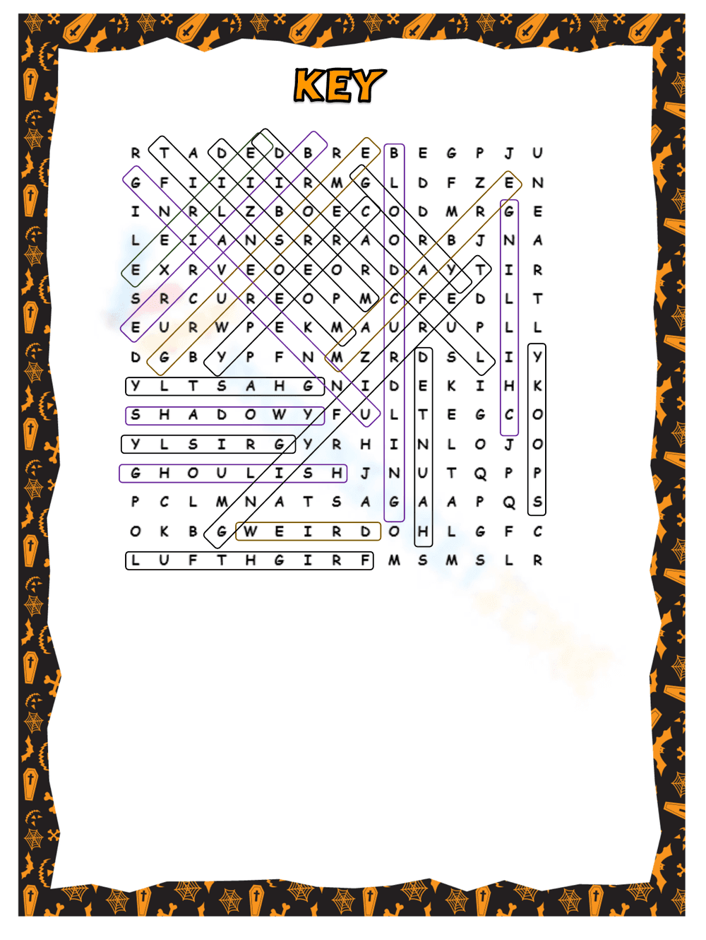 Halloween Adjectives Word Search - Spooky Vocabulary Fun! - Page 2