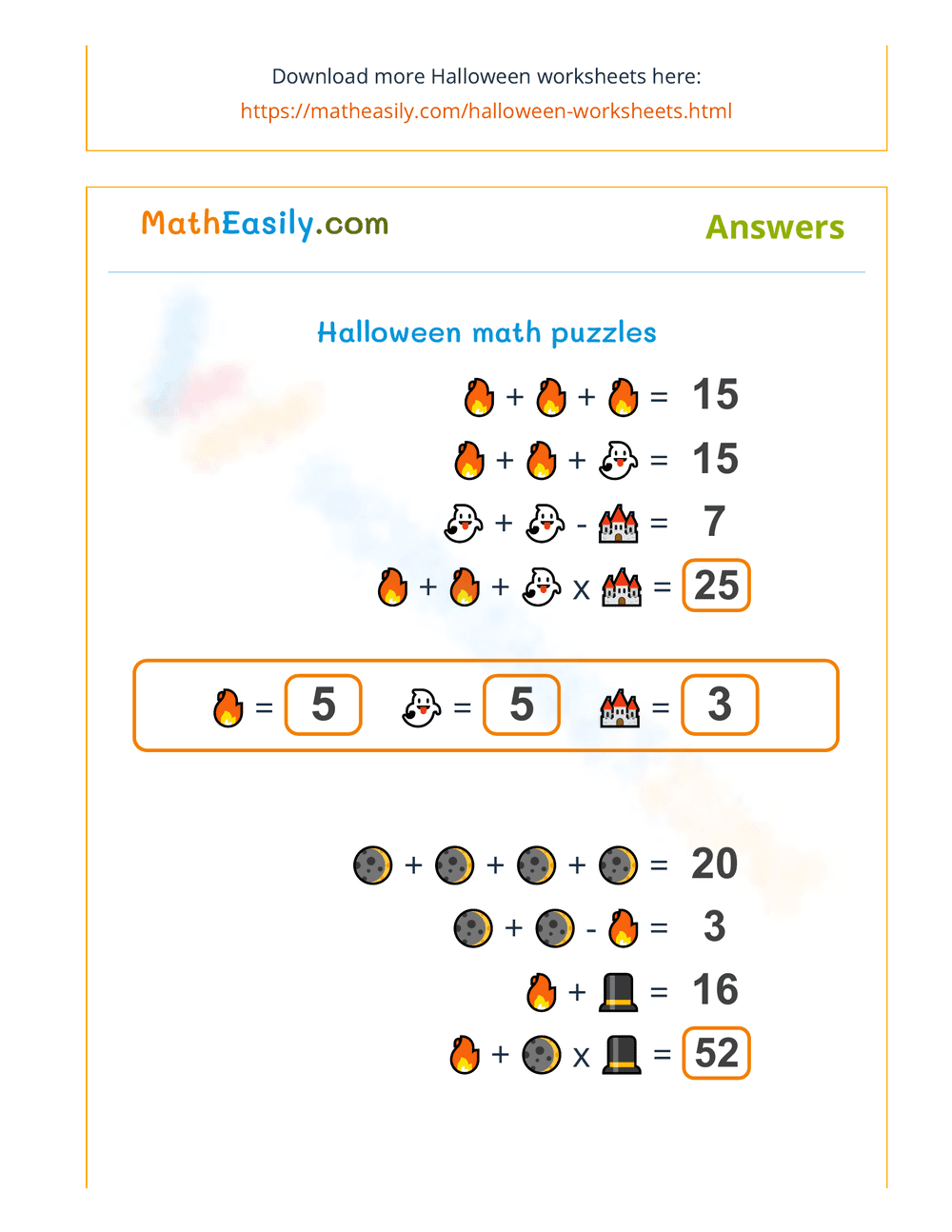 Level 3 Halloween Math Puzzles for Spooky Fun - Page 2