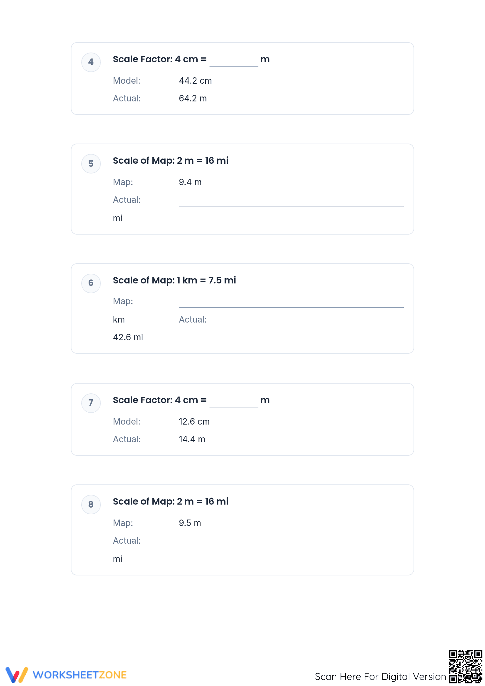 Printable Scale Factor Worksheet | Grade 7-8 Aligned - Page 2