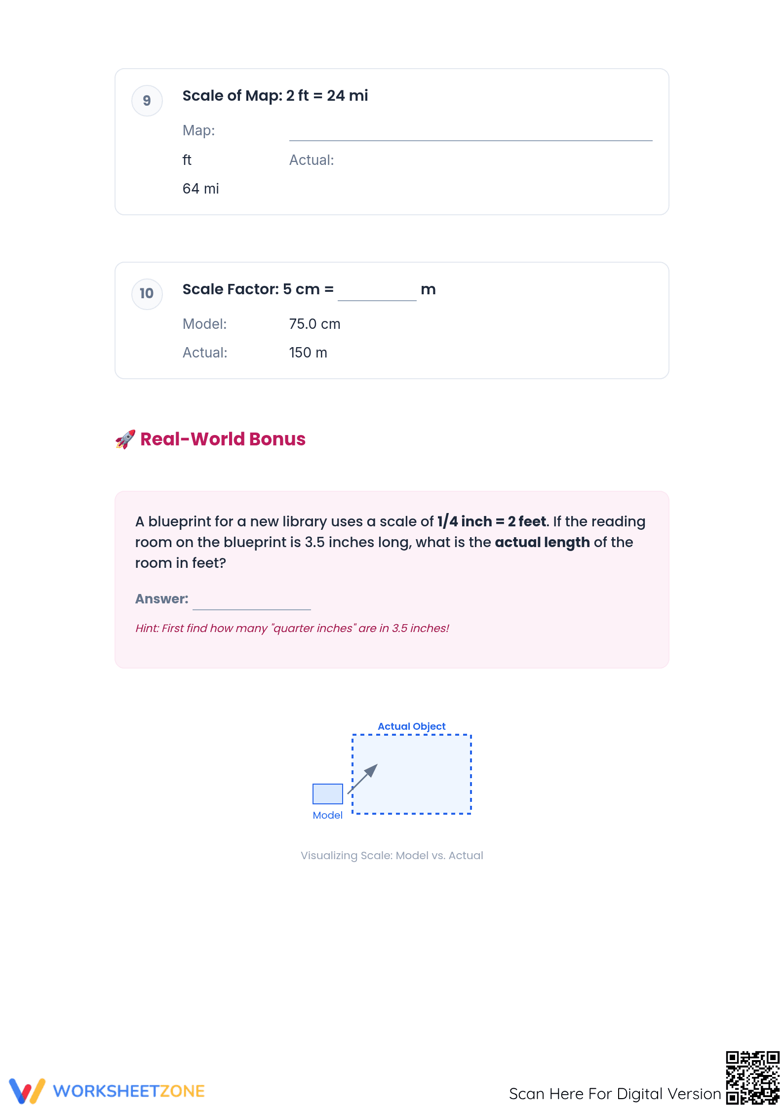 Printable Scale Factor Worksheet | Grade 7-8 Aligned - Page 3