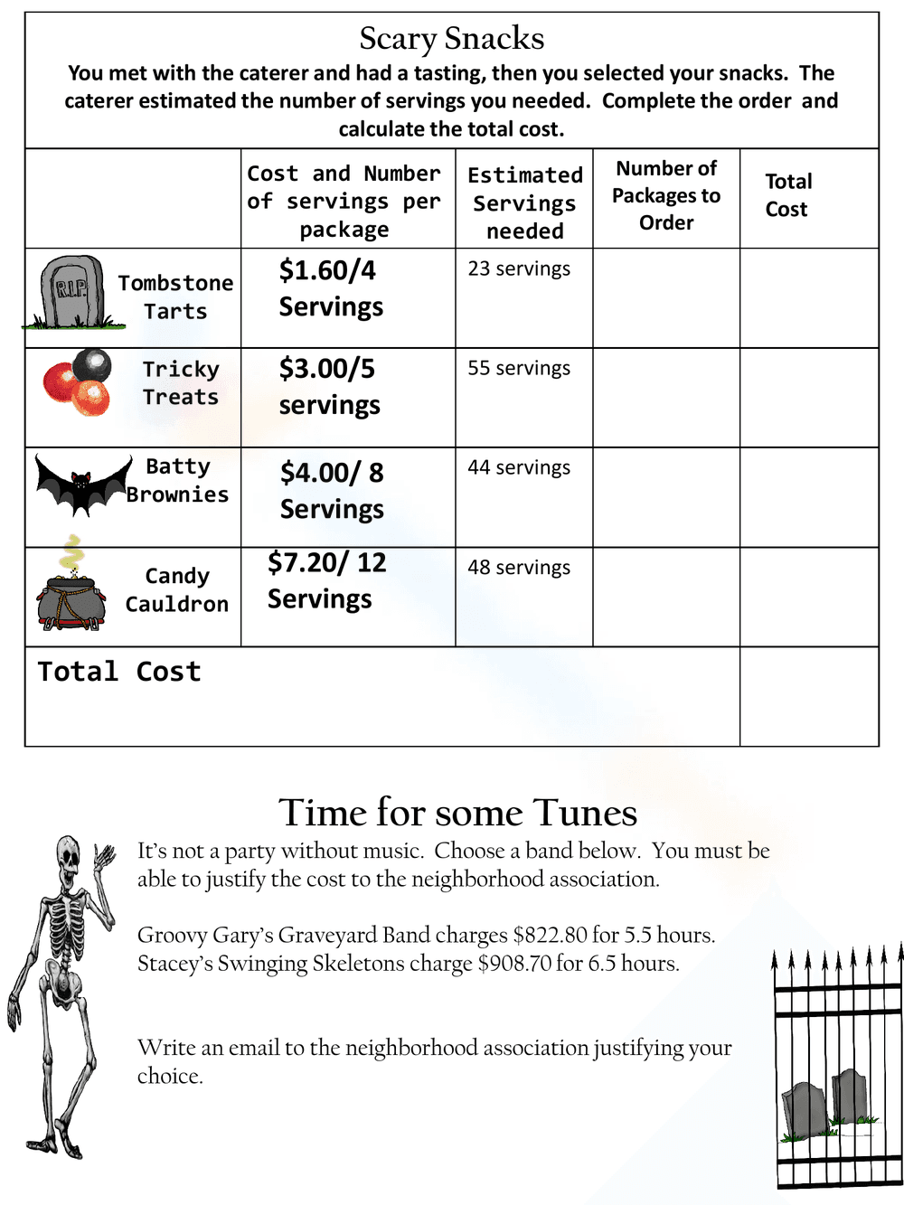 Halloween Math with Fractions and Decimals - Page 2