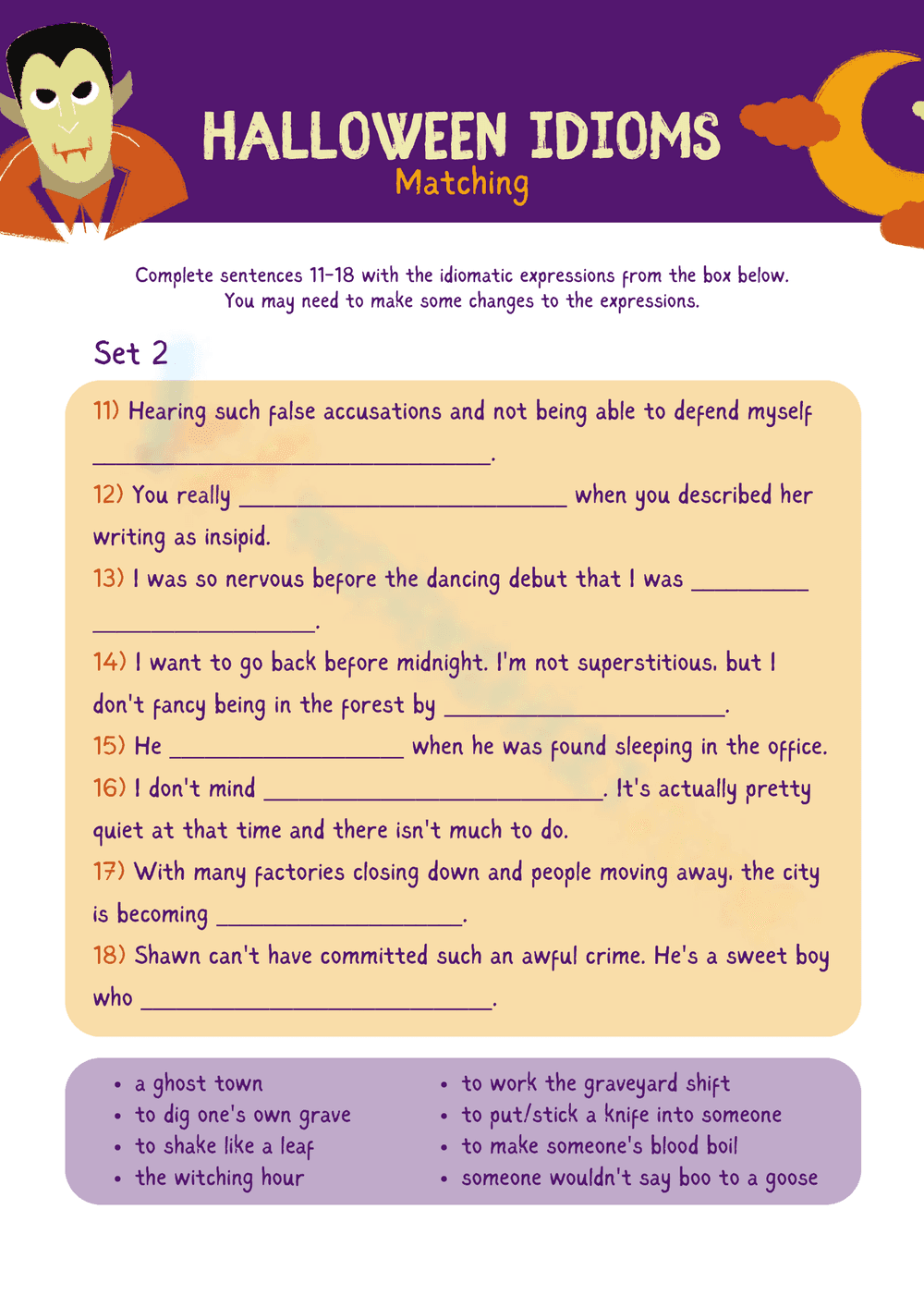 Match Halloween Idioms Now - Page 2