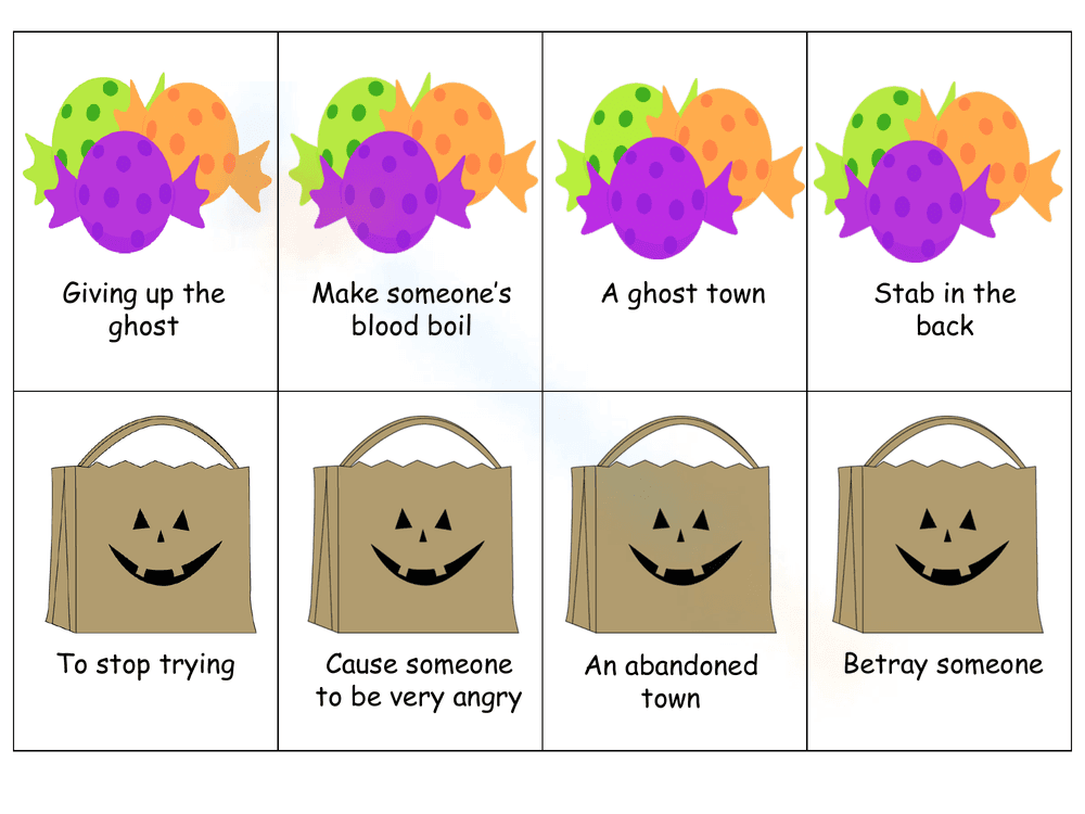 Trick or Treat Idiom Matching Cards - Page 3
