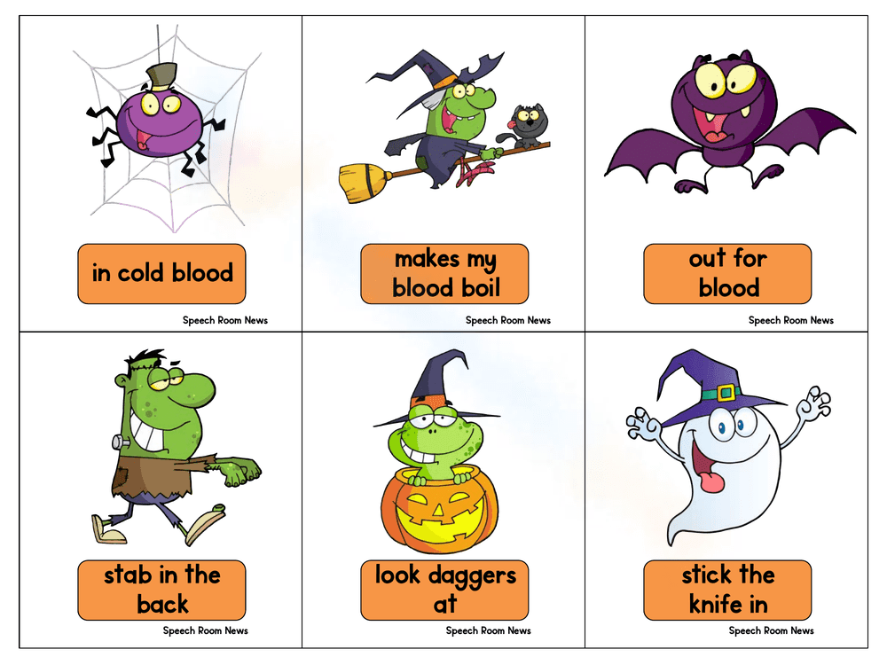 Printable Halloween Idioms Cards | Grade 5 English - Page 2