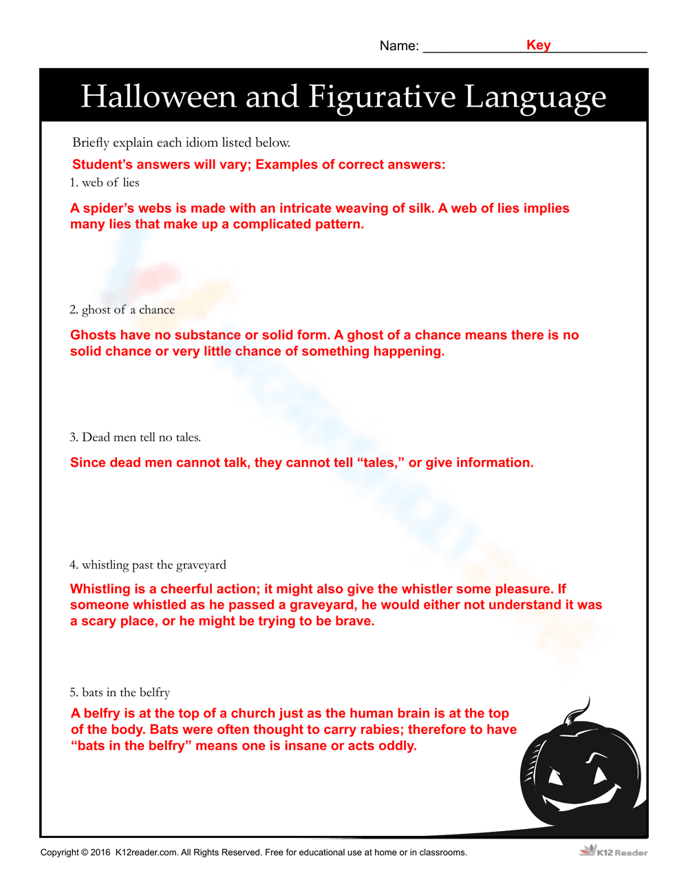 Halloween Figurative Language Practice - Page 2