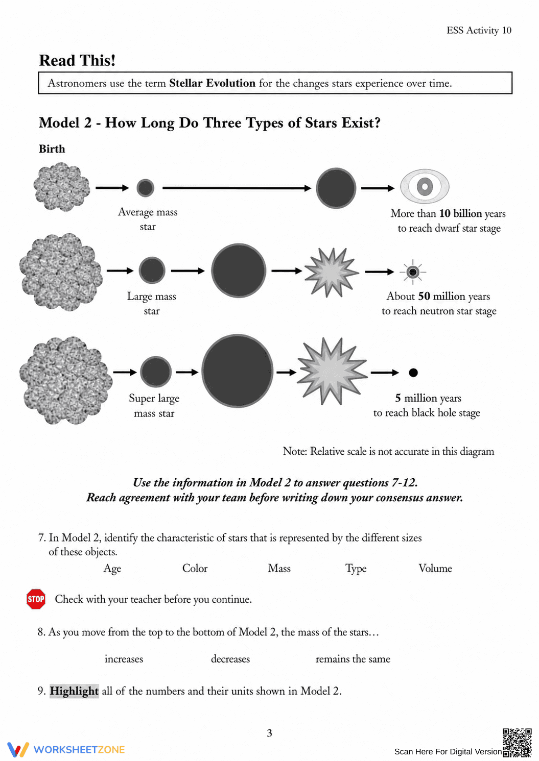 MS-ESS1-2 Worksheet: Star Life Cycles — Grade 6-9 Aligned - Page 3