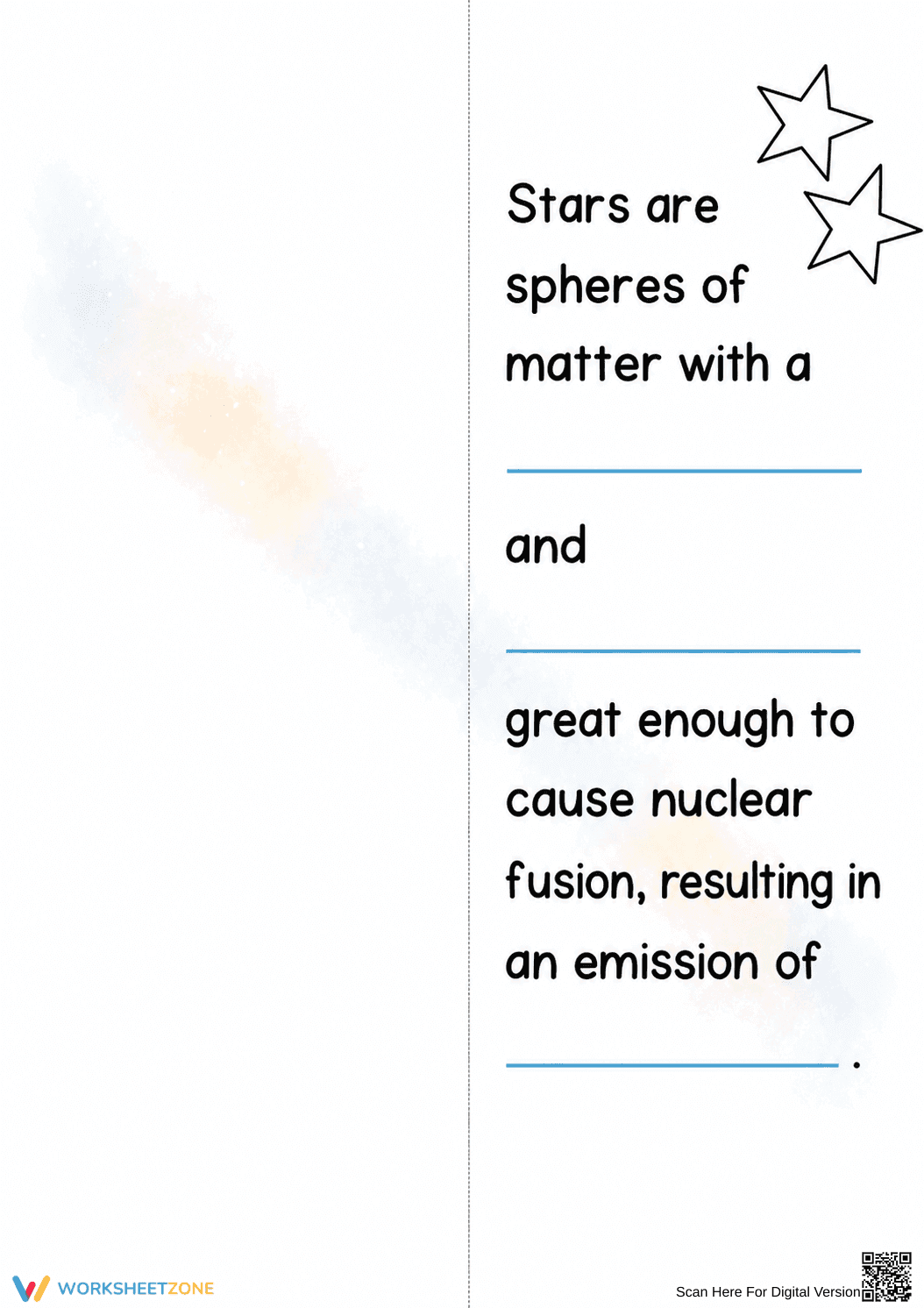 Star Life Cycle Notes Worksheet | Grade 6 Science Printable - Page 3