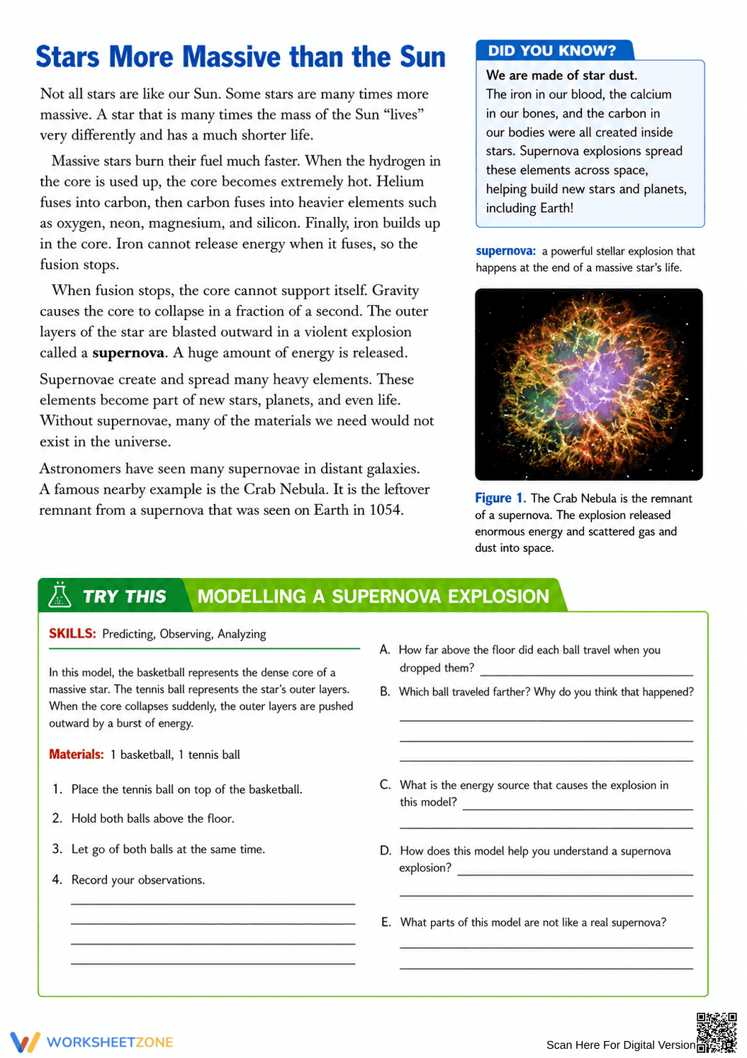 Life Cycle of Stars Essential Worksheet | Grade 9-12 - Page 5