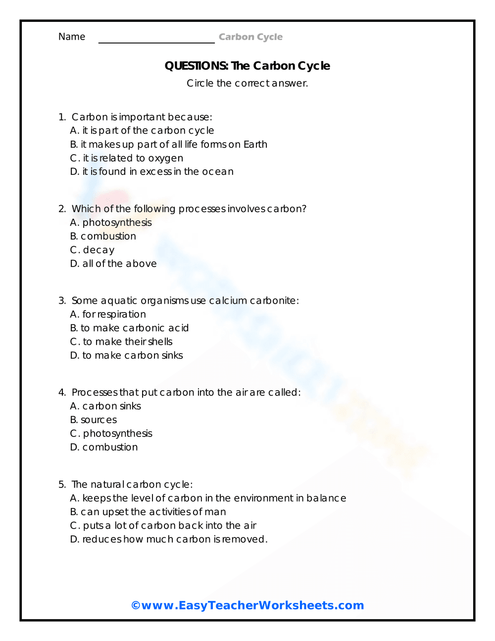 Reading Comprehension: The Carbon Cycle Explained - Page 2
