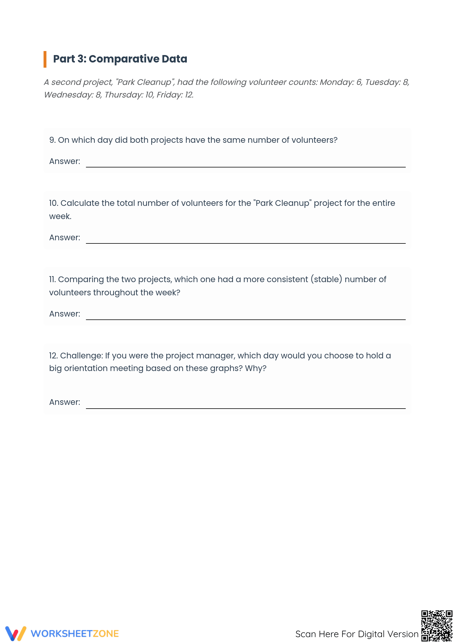 Volunteer Line Graph Worksheet | Printable Grade 5 Aligned - Page 3