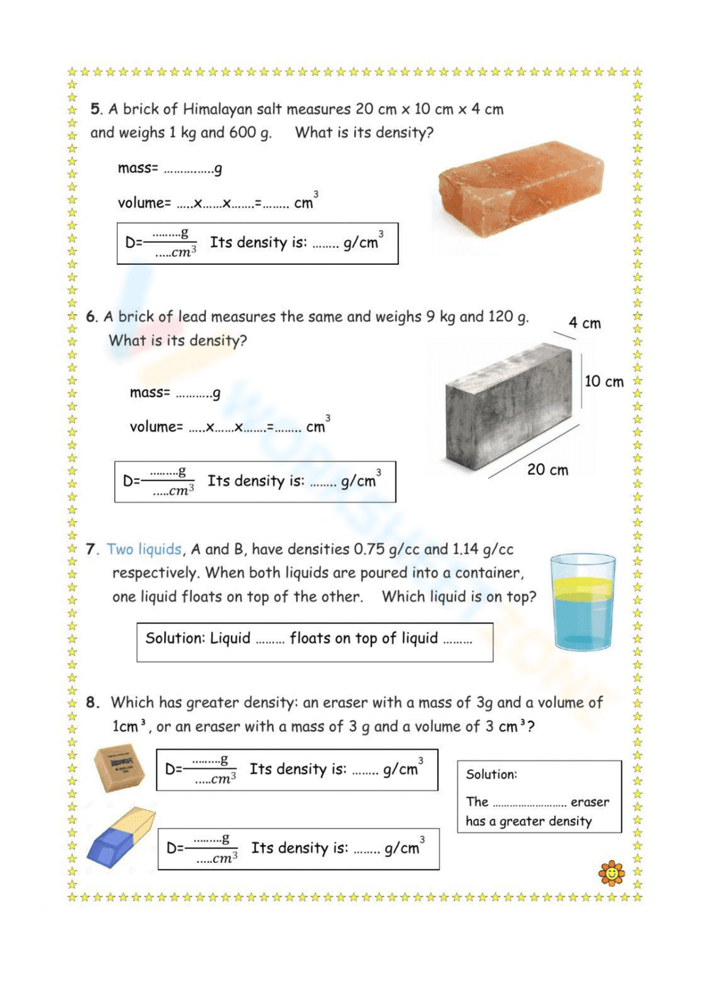 Density Problem Worksheet - Page 2