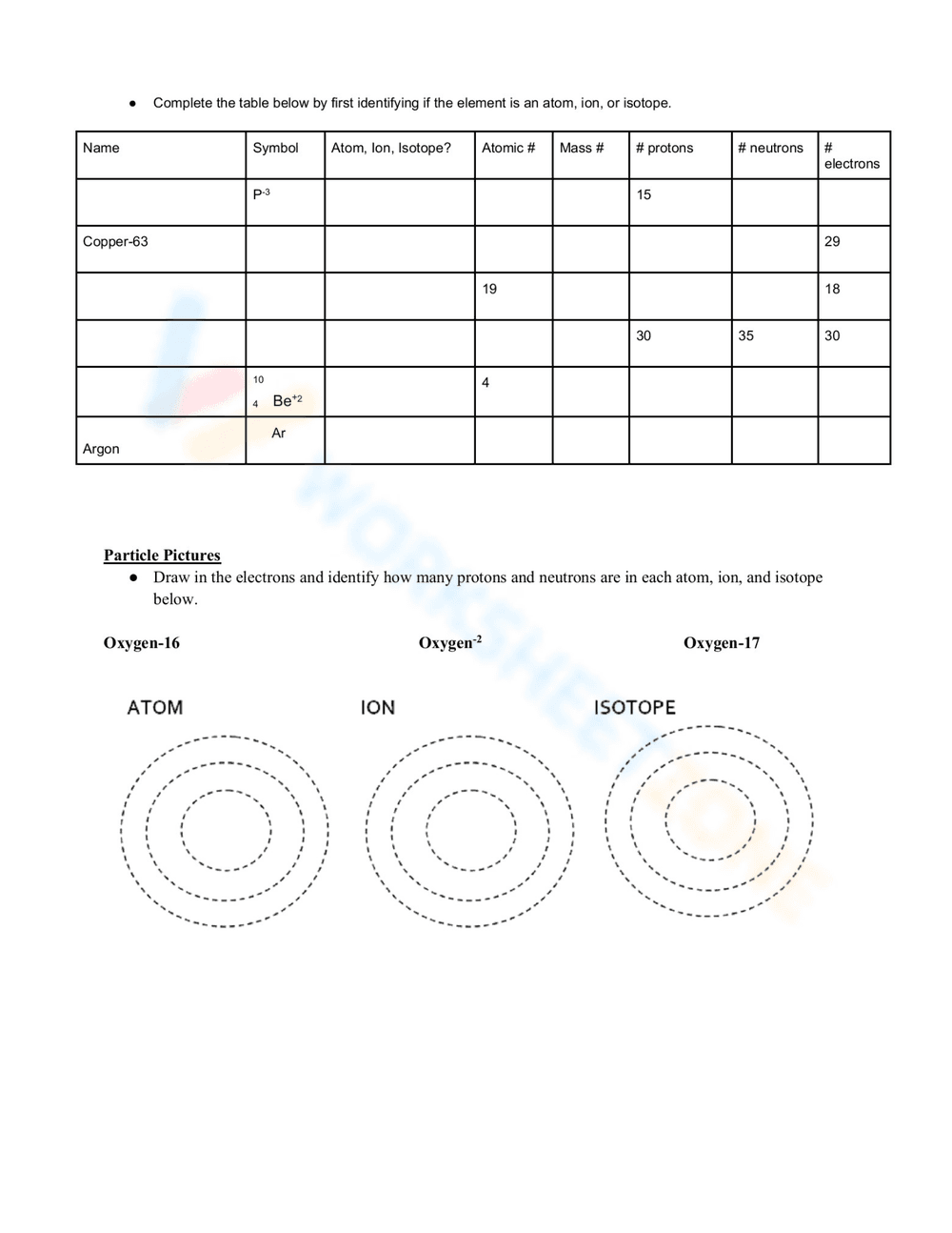 Atoms, Isotopes, and Ions Review Worksheet - Page 2