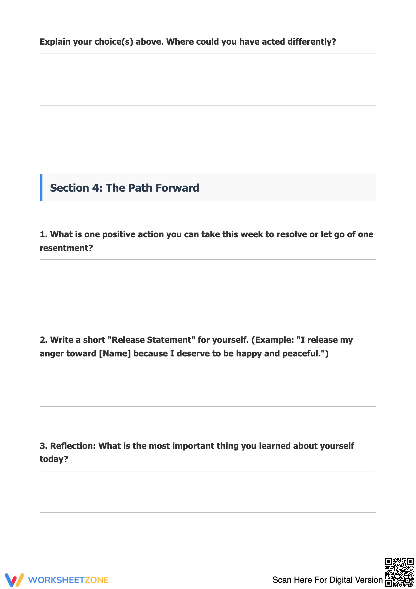 Review of Resentment Inventory Worksheet - Page 4