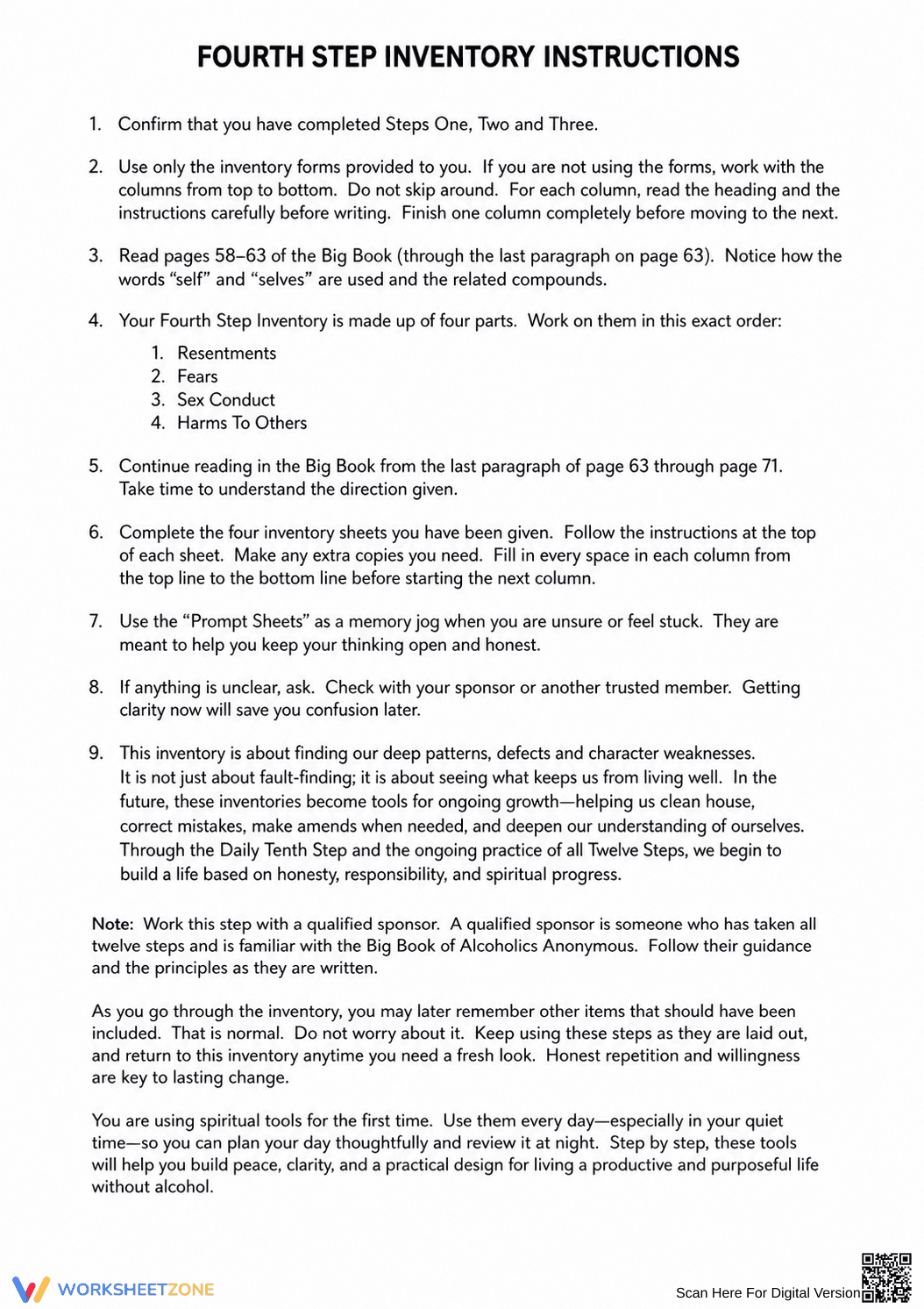 Essential 4th Step Inventory Guide | Grade 8 Social Skills - Page 2