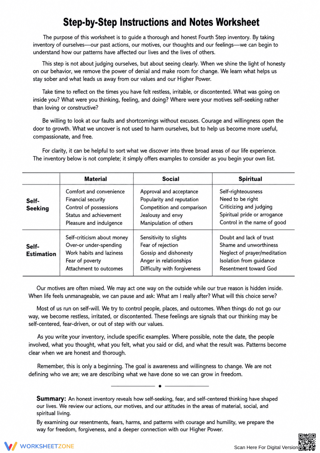 Essential 4th Step Inventory Guide | Grade 8 Social Skills - Page 3