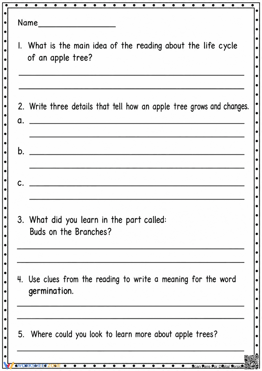 Apple Life Cycle Reading | Essential Grade 3 - Page 3