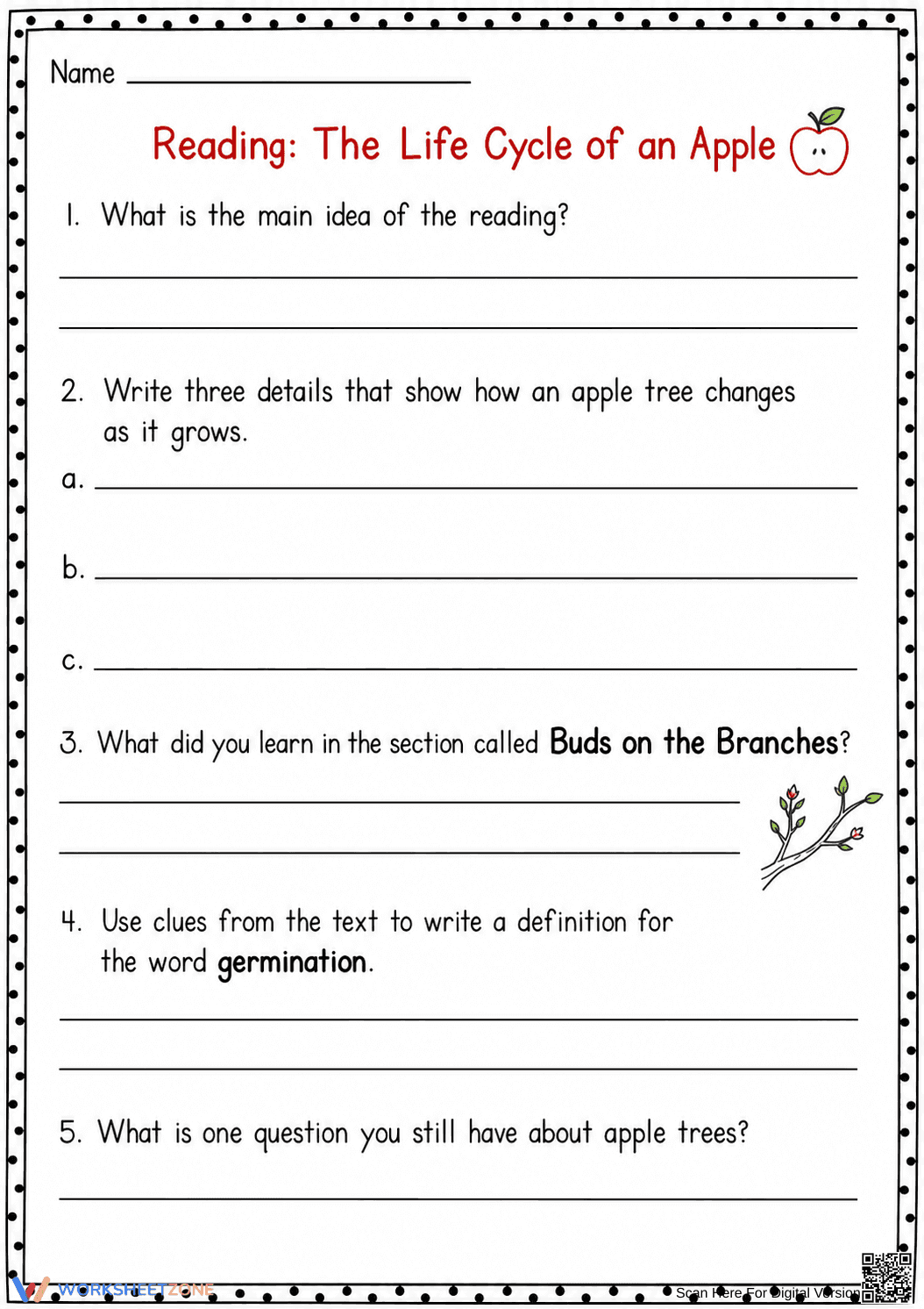 Apple Life Cycle Reading | Essential Grade 3 - Page 5