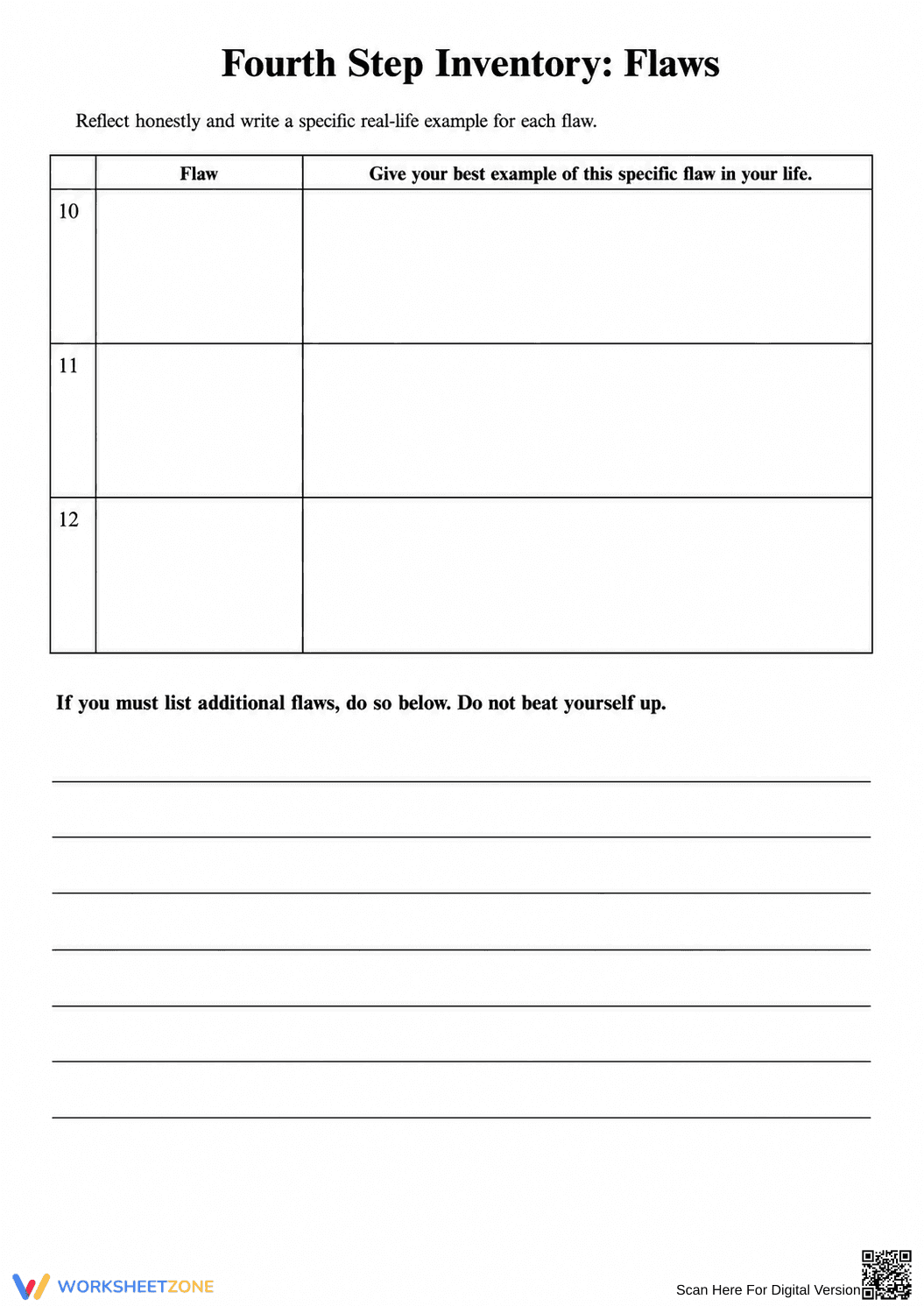 Fourth Step Inventory: Flaws | Essential Printable Guide - Page 3
