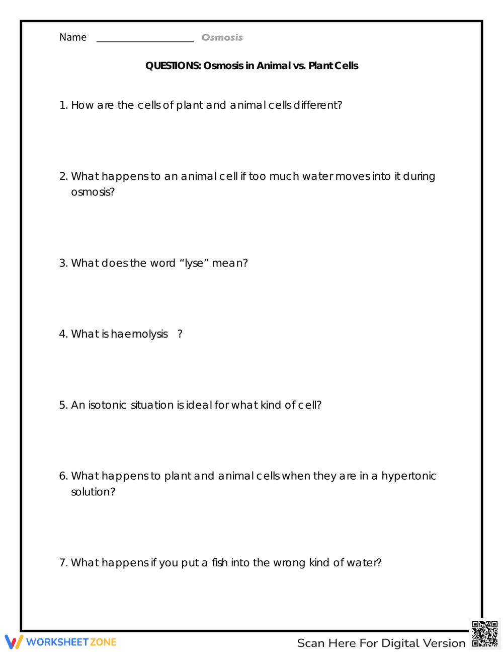 Osmosis in Animal vs. Plant Cells: Worksheet - Page 2