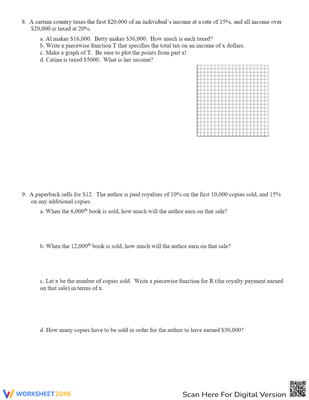 Piecewise Functions Worksheet: Advanced Practice - Page 3