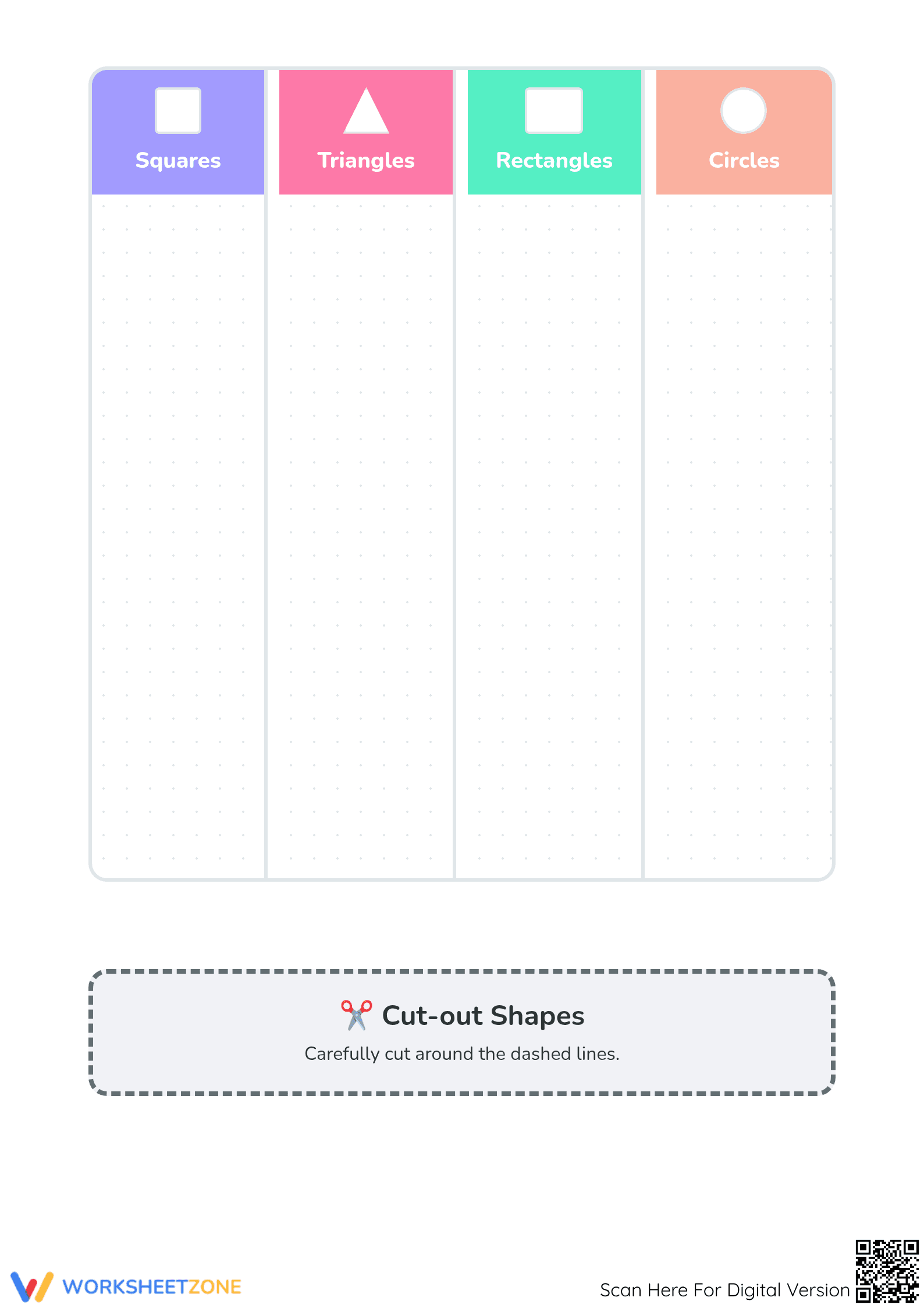 Printable 2D Shape Sorting Worksheet | Grade K-1 Aligned - Page 2