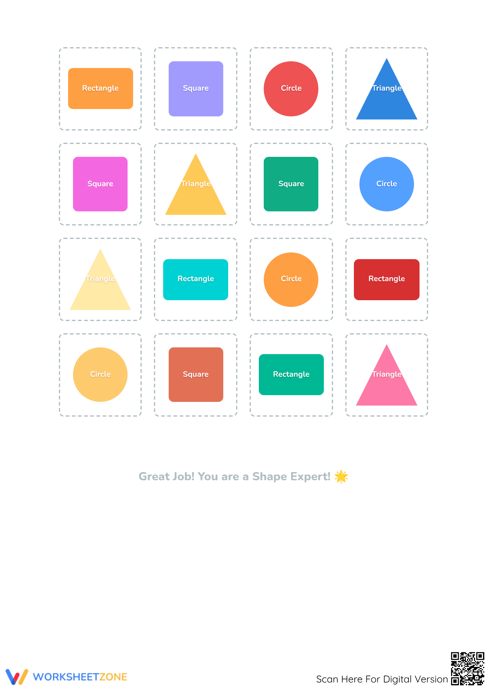 Printable 2D Shape Sorting Worksheet | Grade K-1 Aligned - Page 3