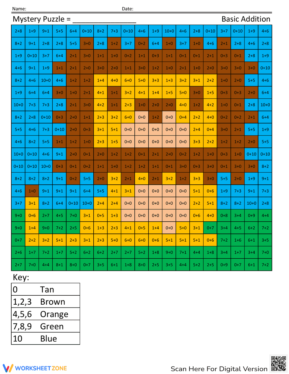 Cute Lion Mystery: Addition Coloring Page Worksheet - Page 2