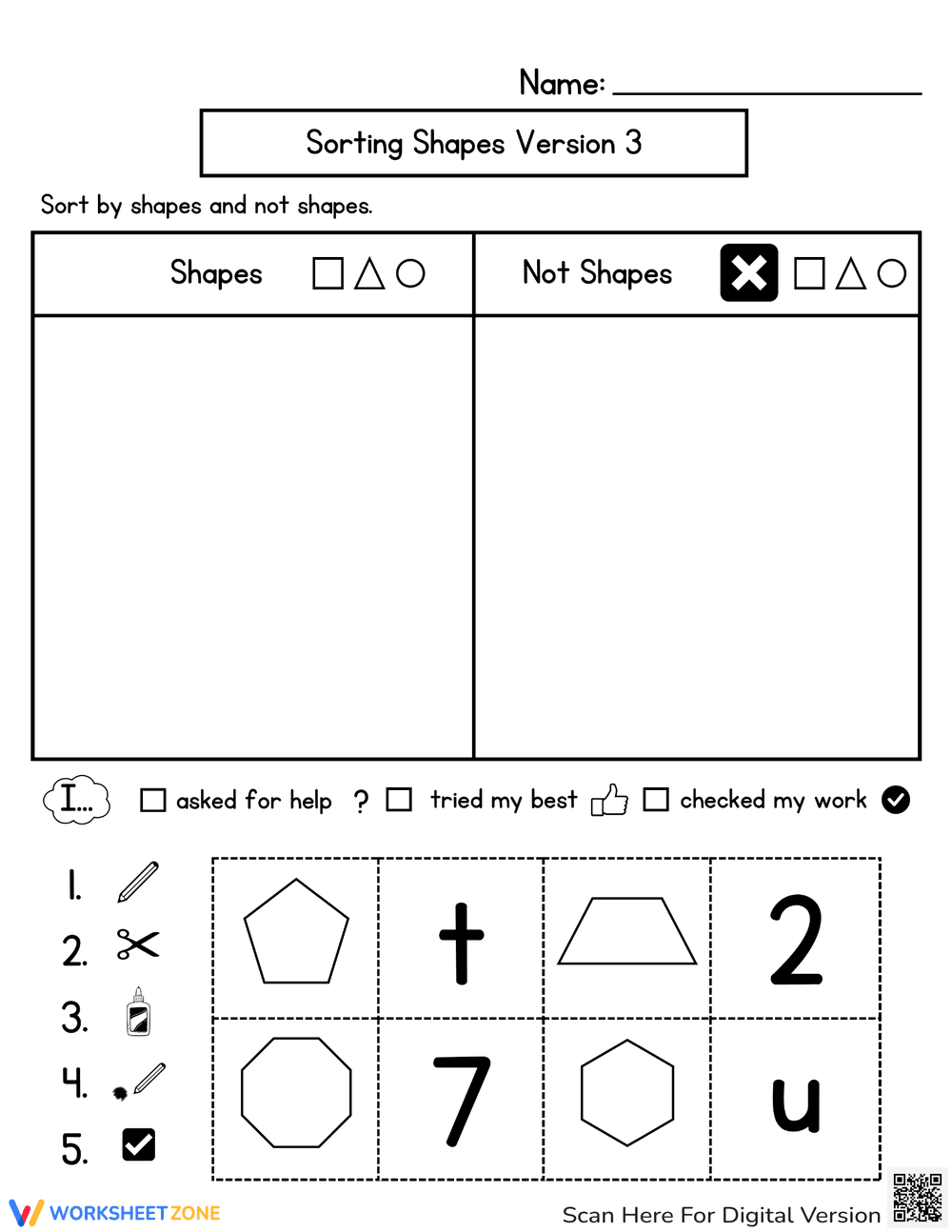 Practice Sorting Shapes with this Fun Worksheet - Page 2