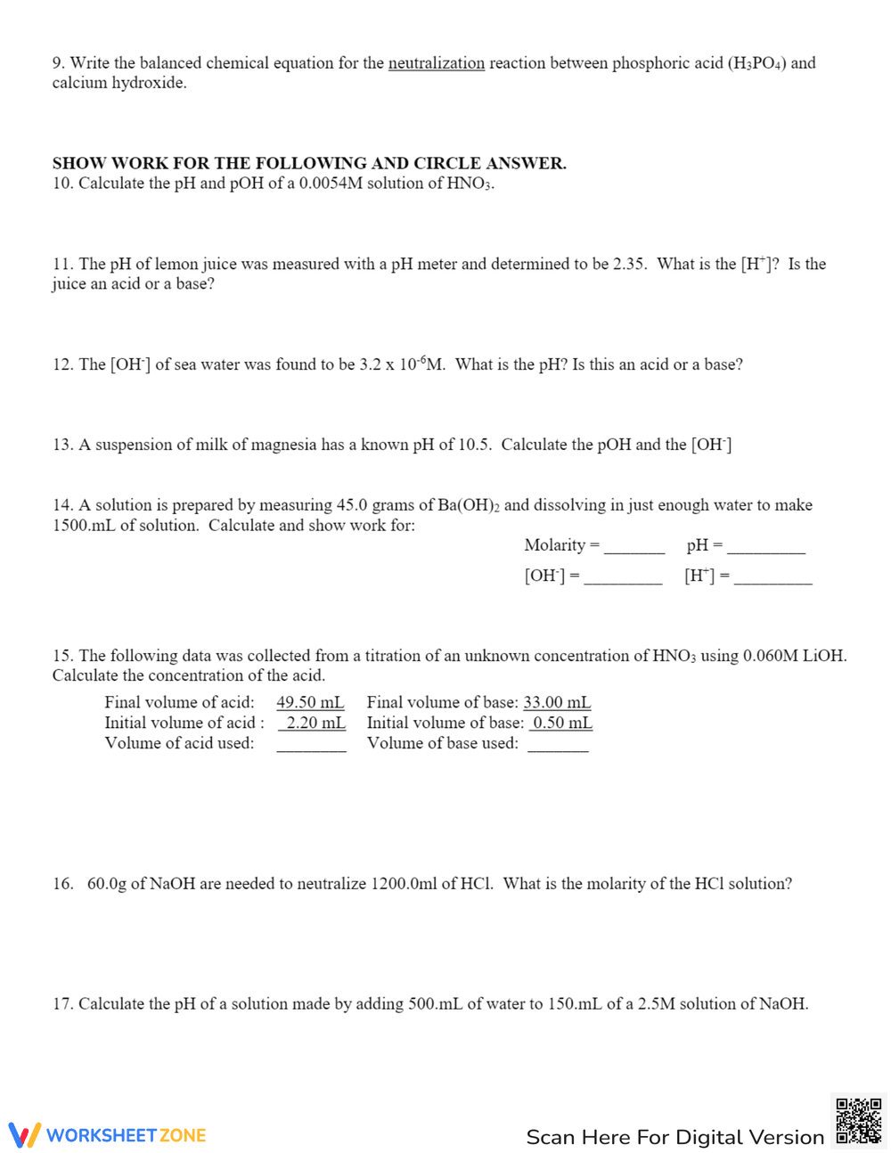Acid-Base Unit Review: Comprehensive Chemistry Practice - Page 2