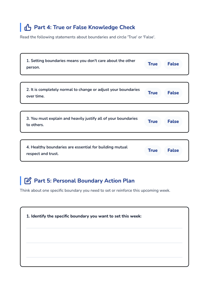 Building Healthy Relationships: Boundaries Worksheet - Page 5