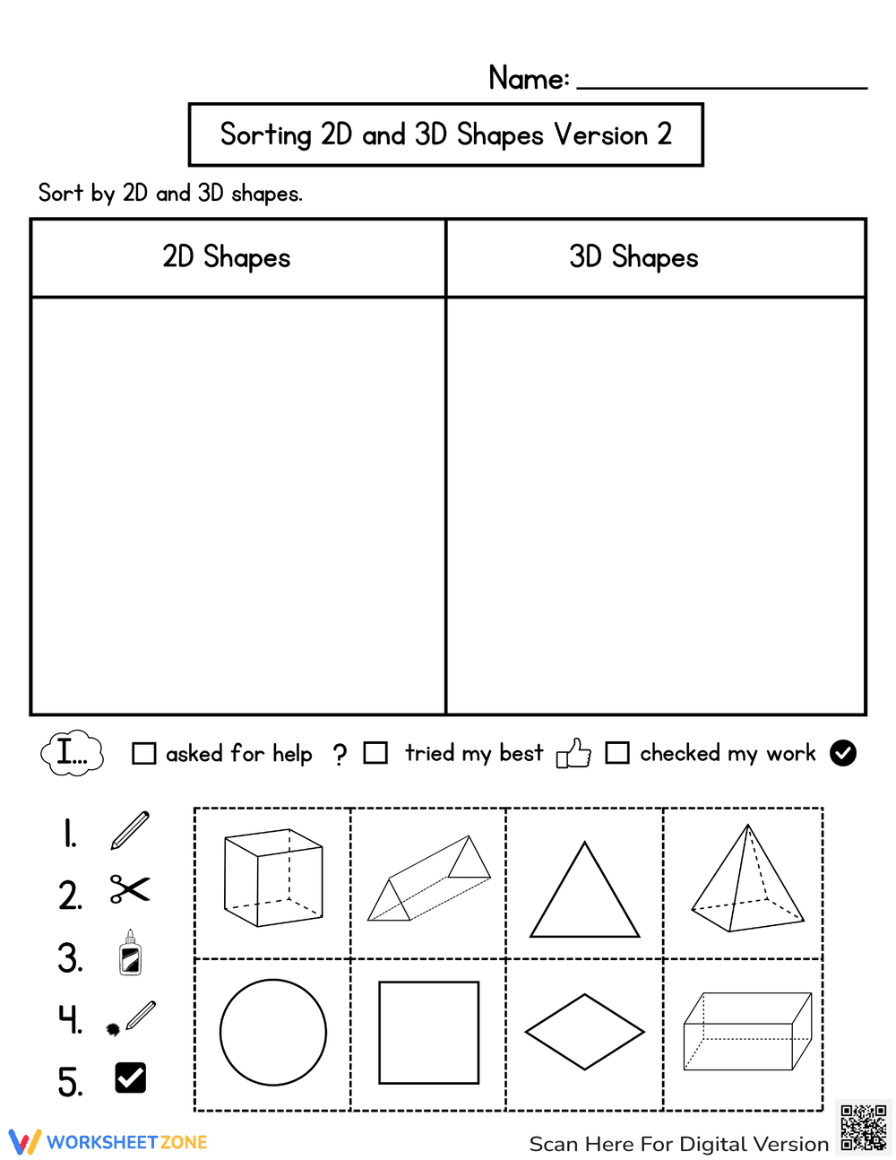 Sorting 2D and 3D Shapes: A Geometry Exercise - Page 2
