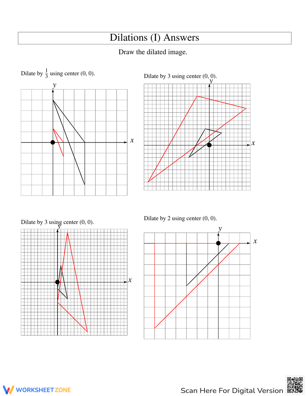 Dilations: Geometry Transformations Worksheet - Page 2